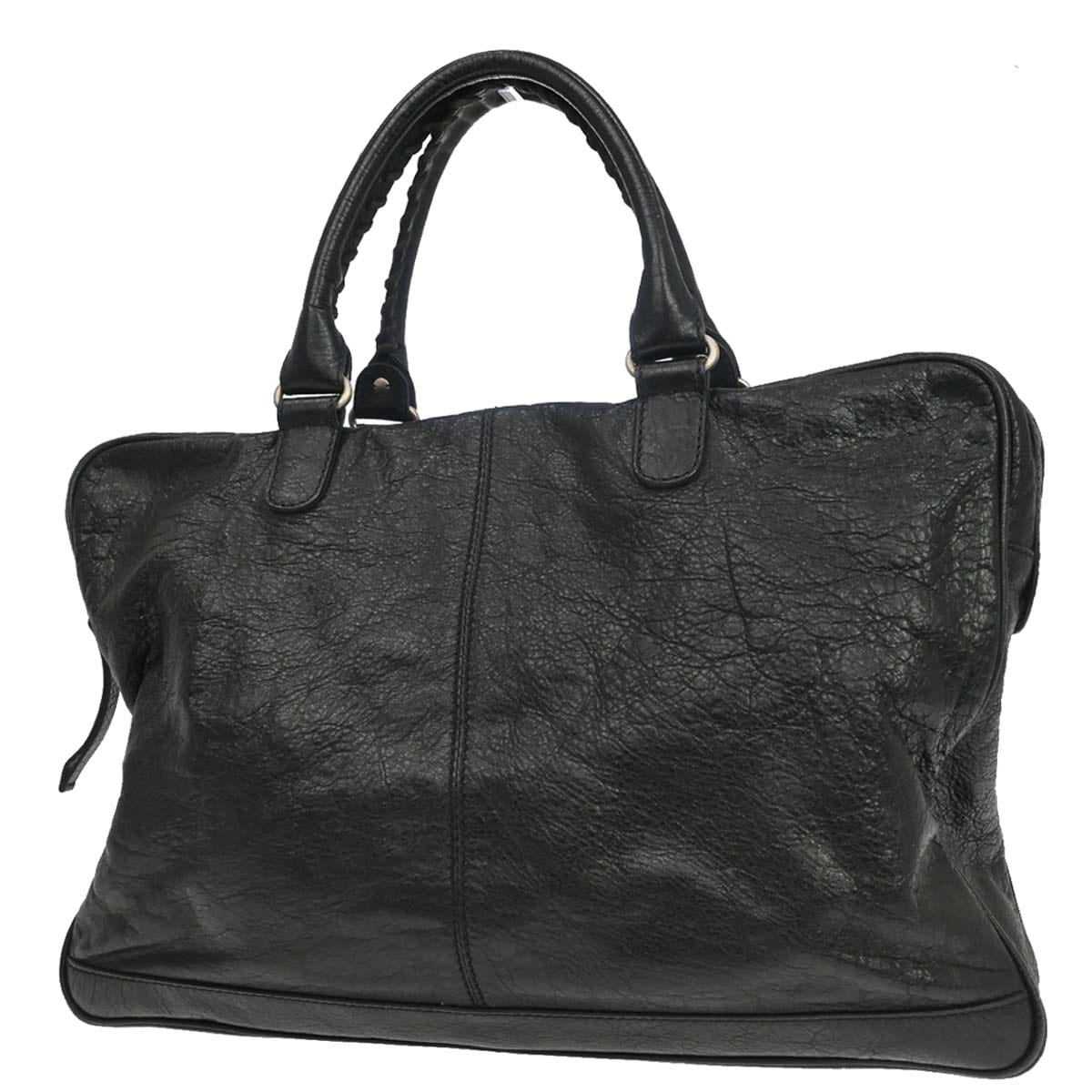 Balenciaga Black Lambskin Briefcase Business Handbag