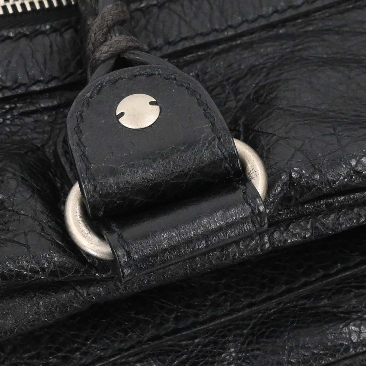 Balenciaga Black Lambskin Briefcase Business Handbag