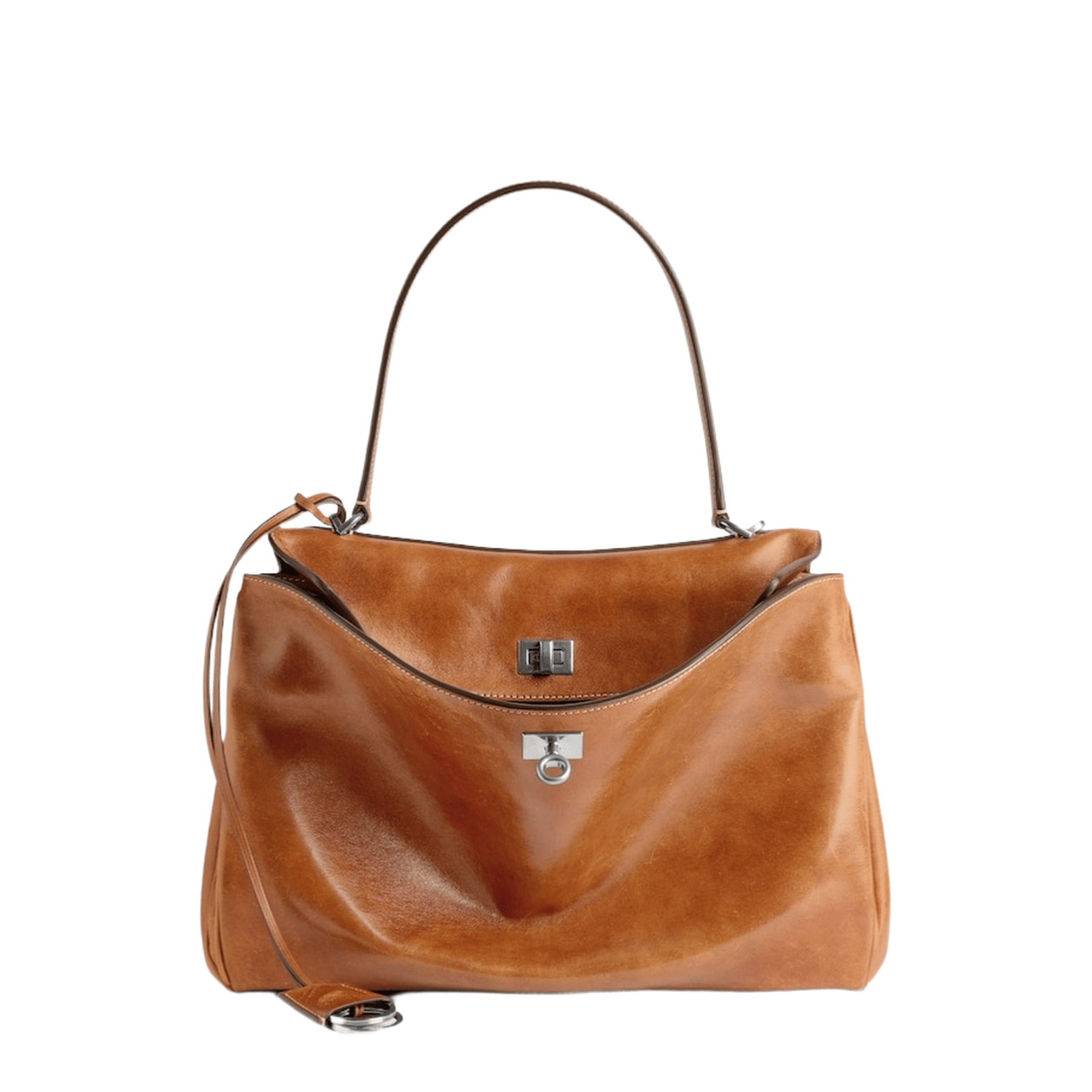 Balenciaga Rodeo Medium Vegetal Tanned Lambskin Handbag - Tan Cowboy