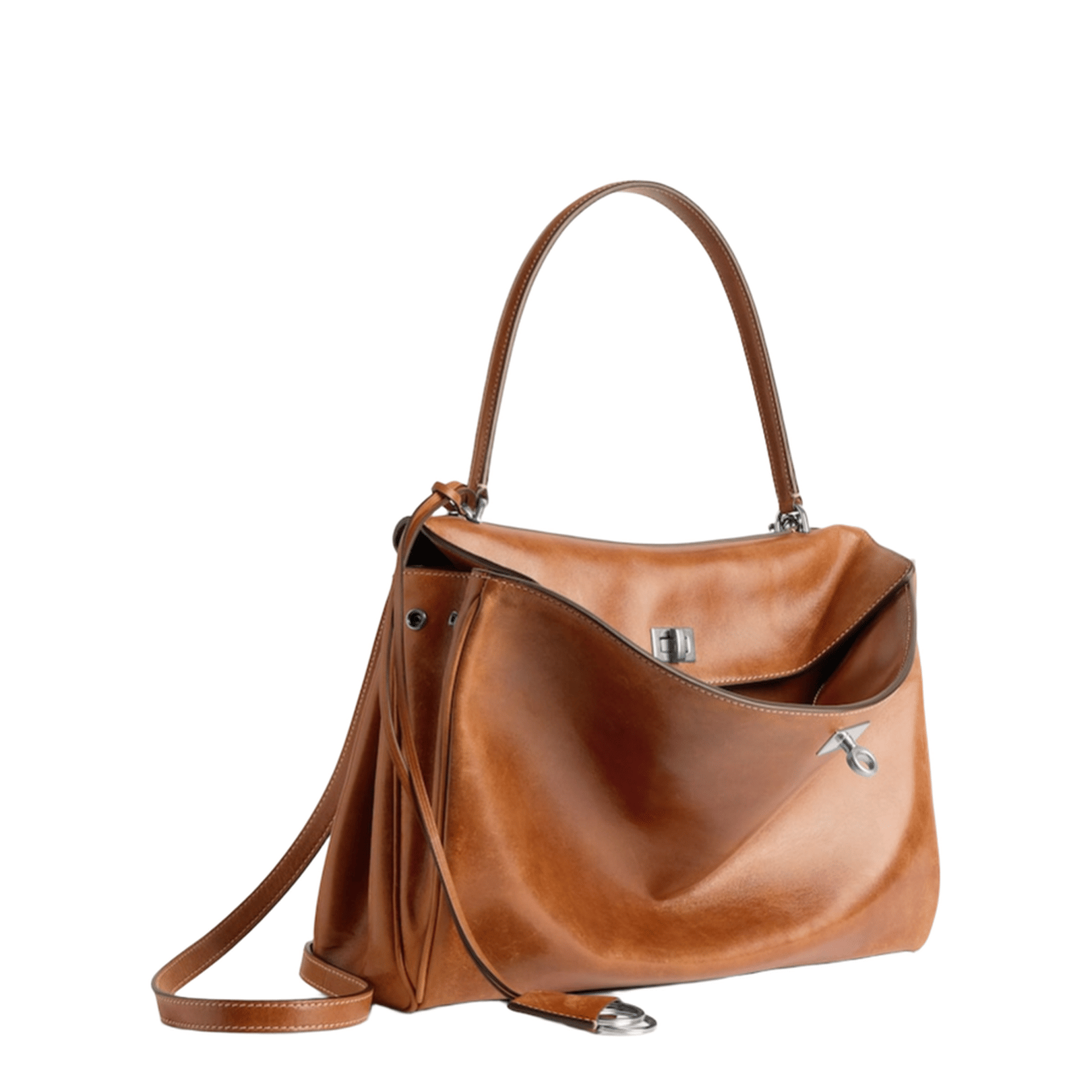 Balenciaga Rodeo Medium Vegetal Tanned Lambskin Handbag - Tan Cowboy