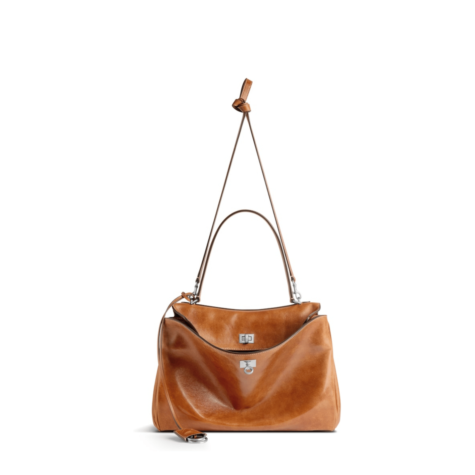 Balenciaga Rodeo Medium Vegetal Tanned Lambskin Handbag - Tan Cowboy