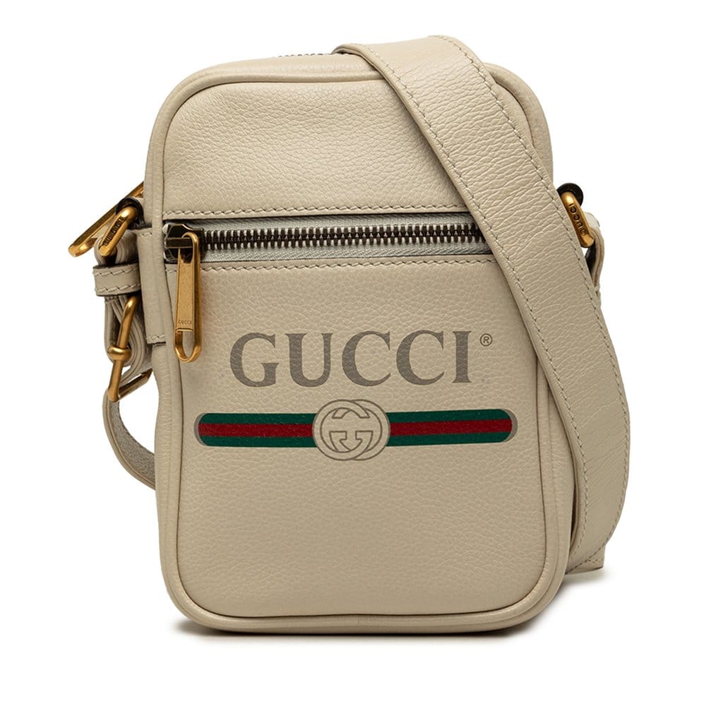 Gucci Mini Grained Calfskin Logo Crossbody