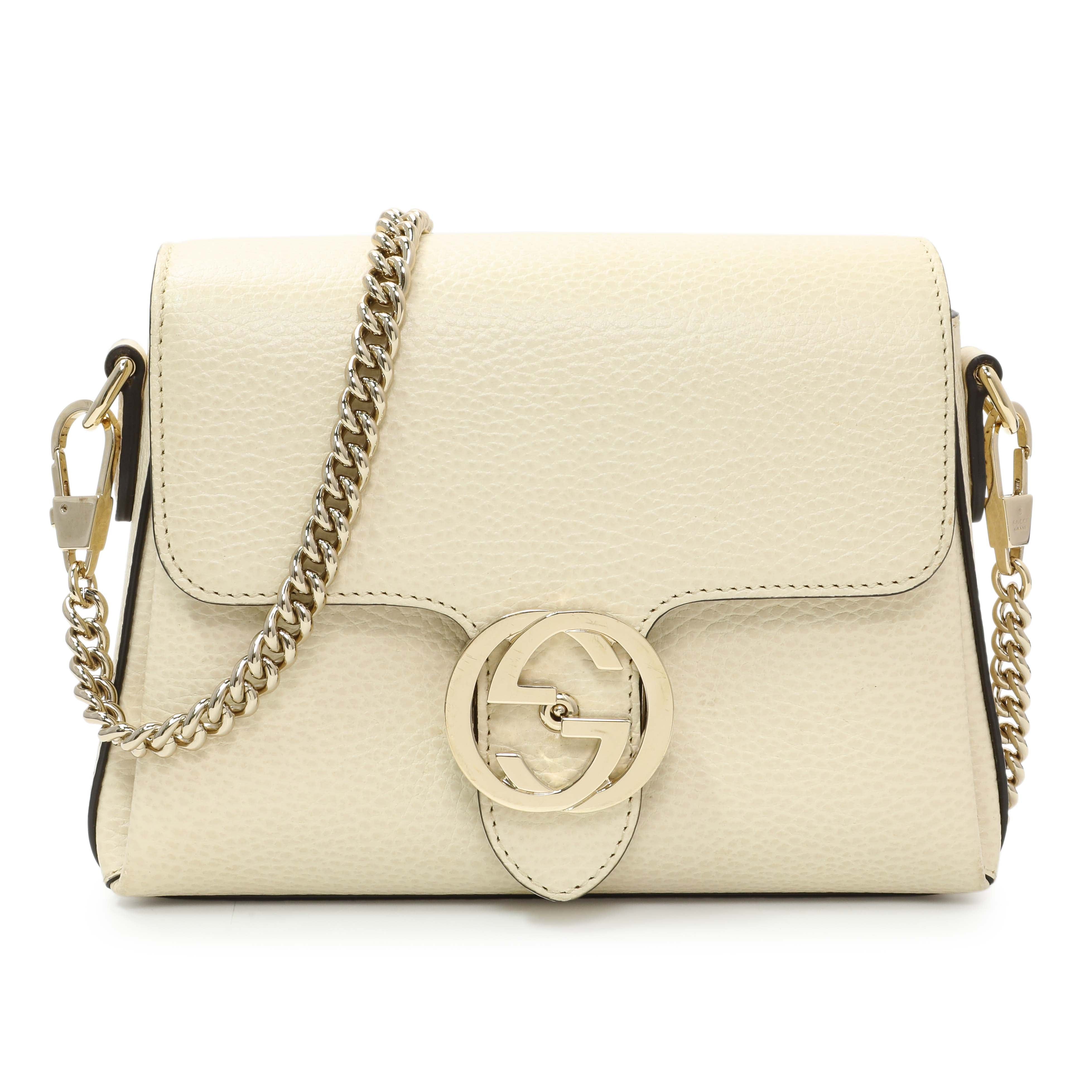 Gucci Mystic White Calfskin Interlocking G Crossbody Bag