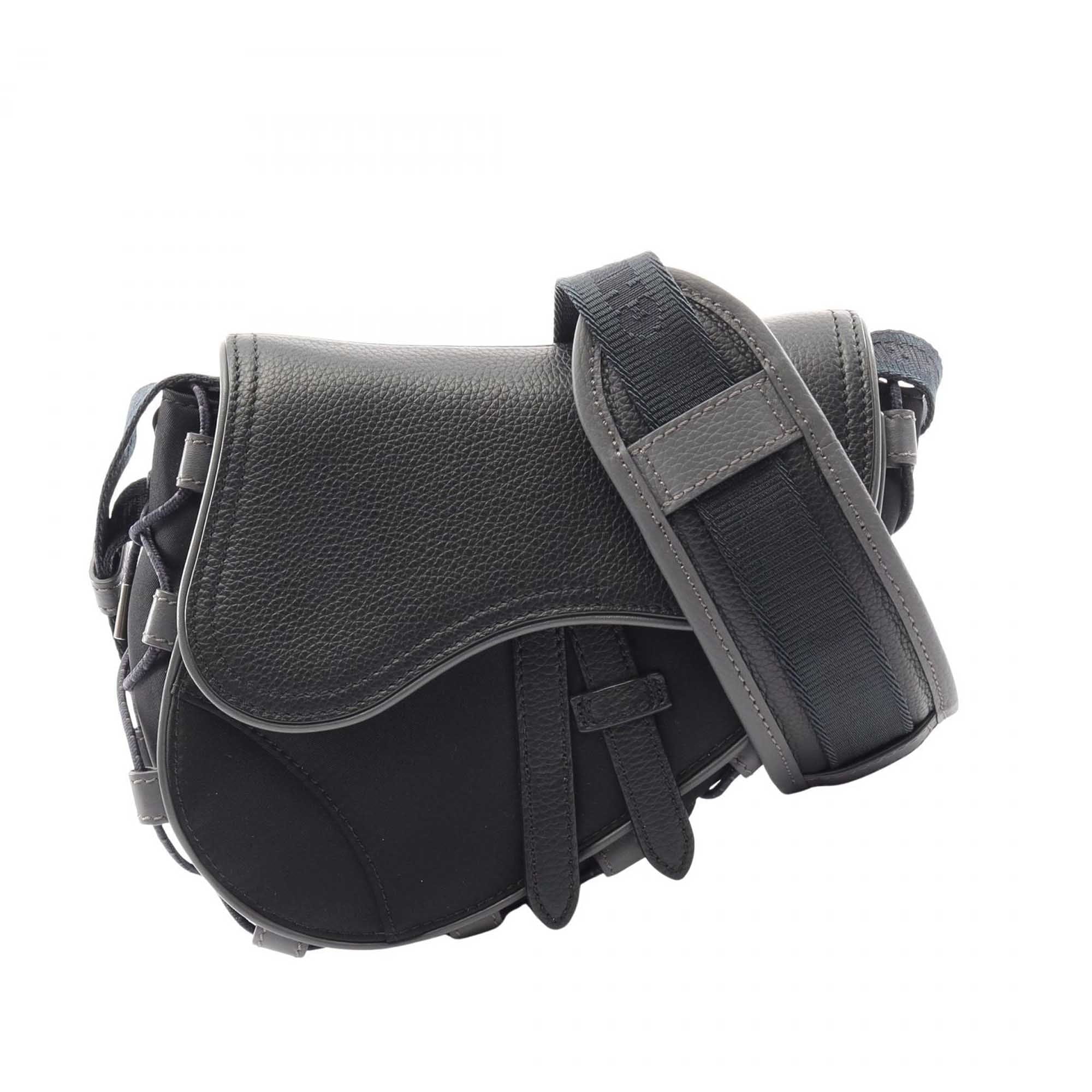 Dior Sacai Mini Nylon and Leather Saddle Crossbody