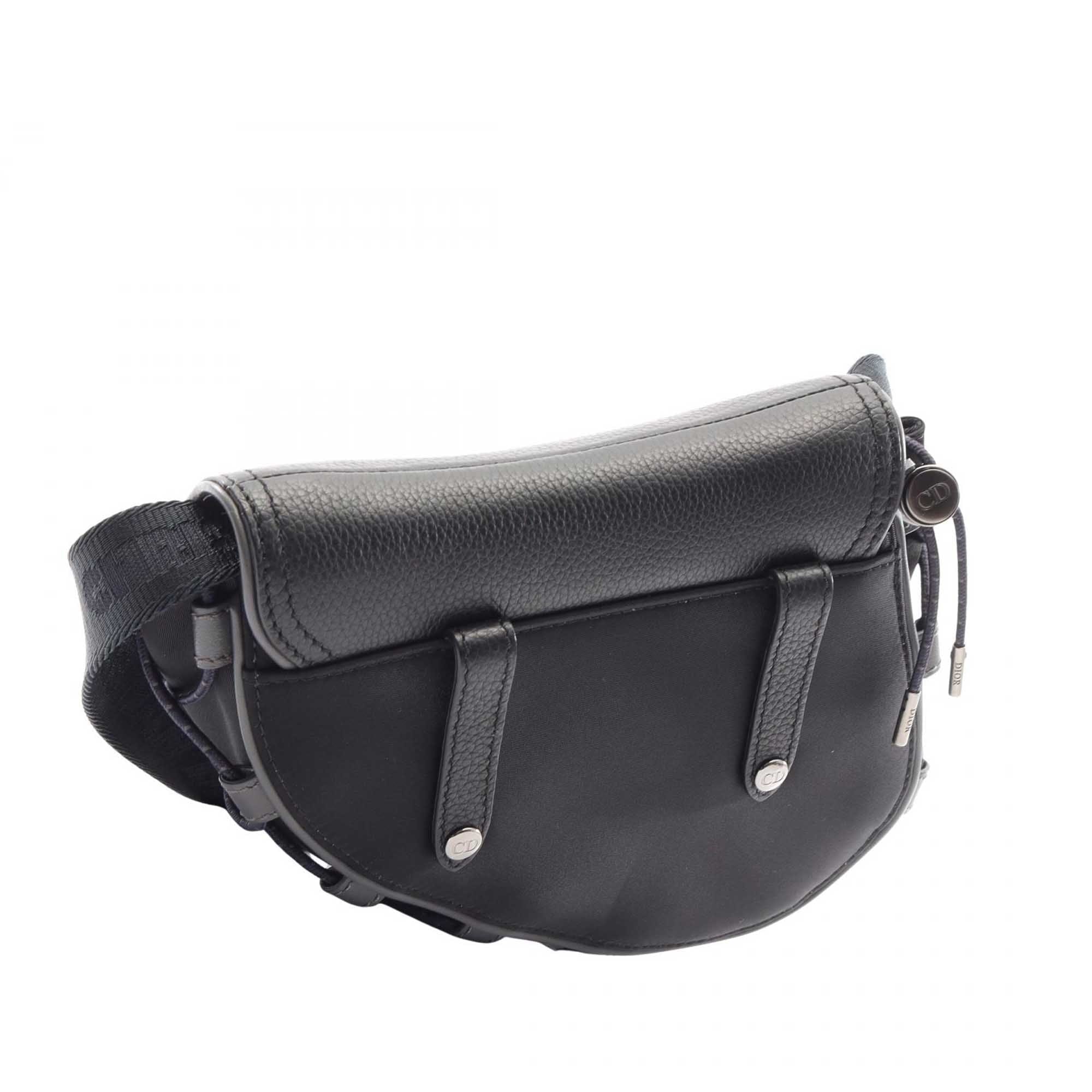 Dior Sacai Mini Nylon and Leather Saddle Crossbody