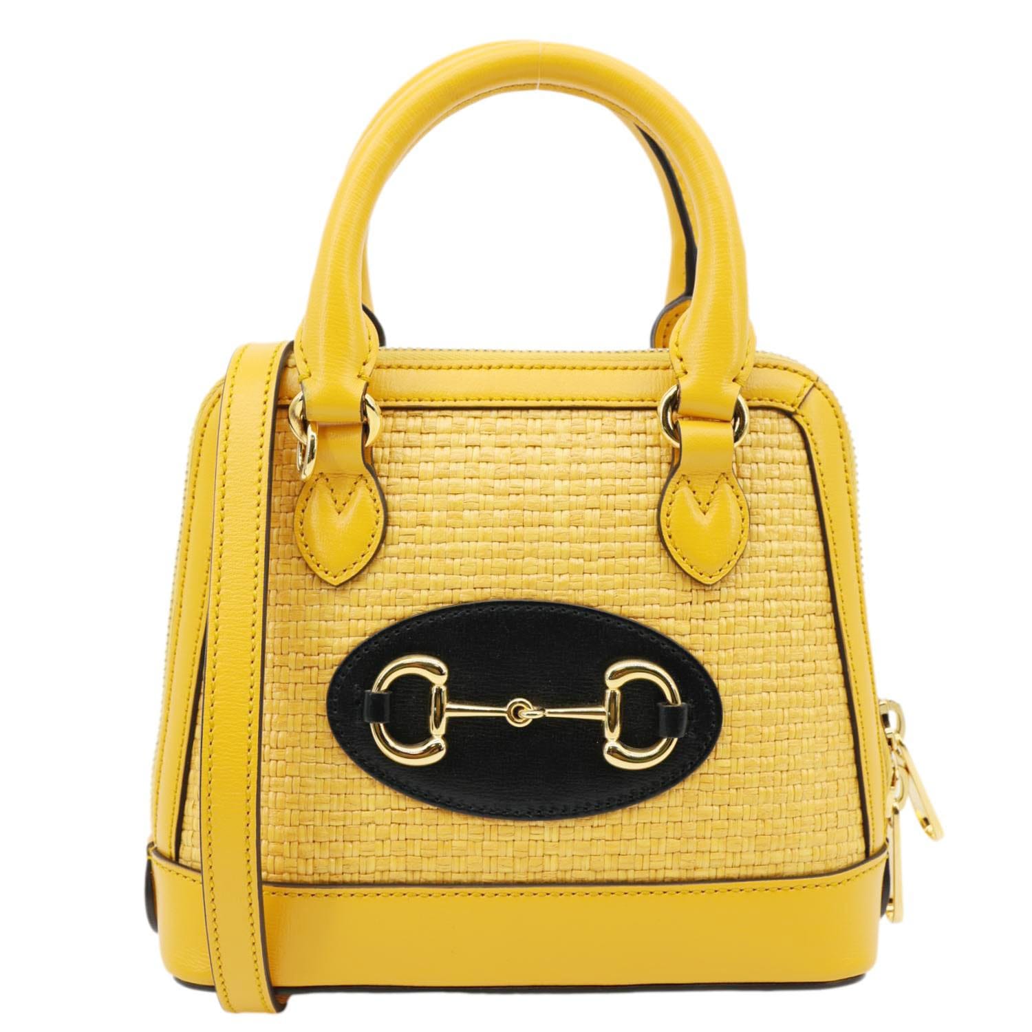 GUCCI Horsebit 1955 Mini Leather Crossbody Bag Yellow 640716