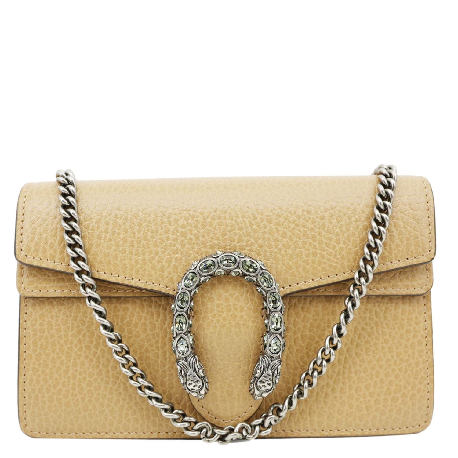GUCCI Dionysus Mini Leather Crossbody Bag Beige 476432