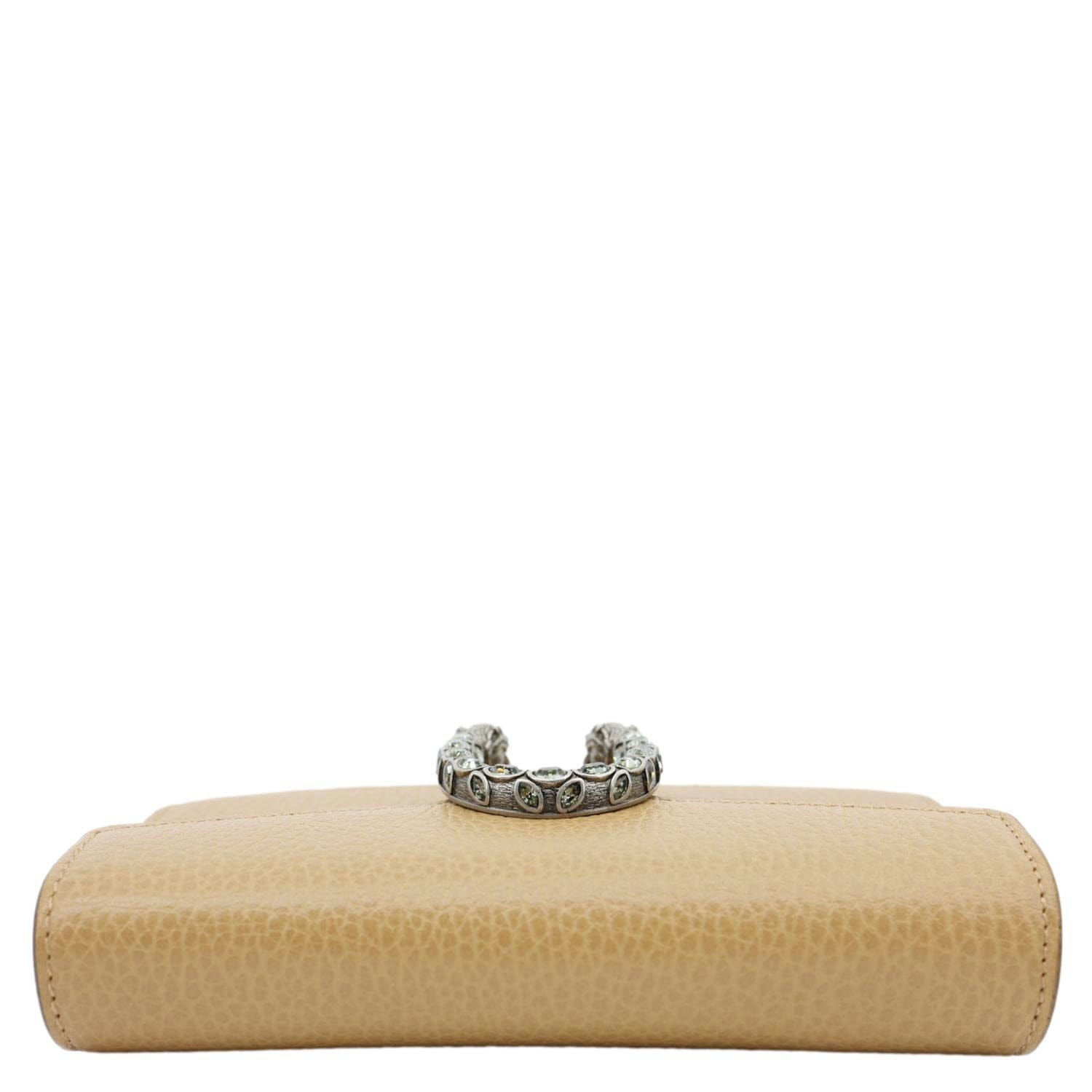 GUCCI Dionysus Mini Leather Crossbody Bag Beige 476432