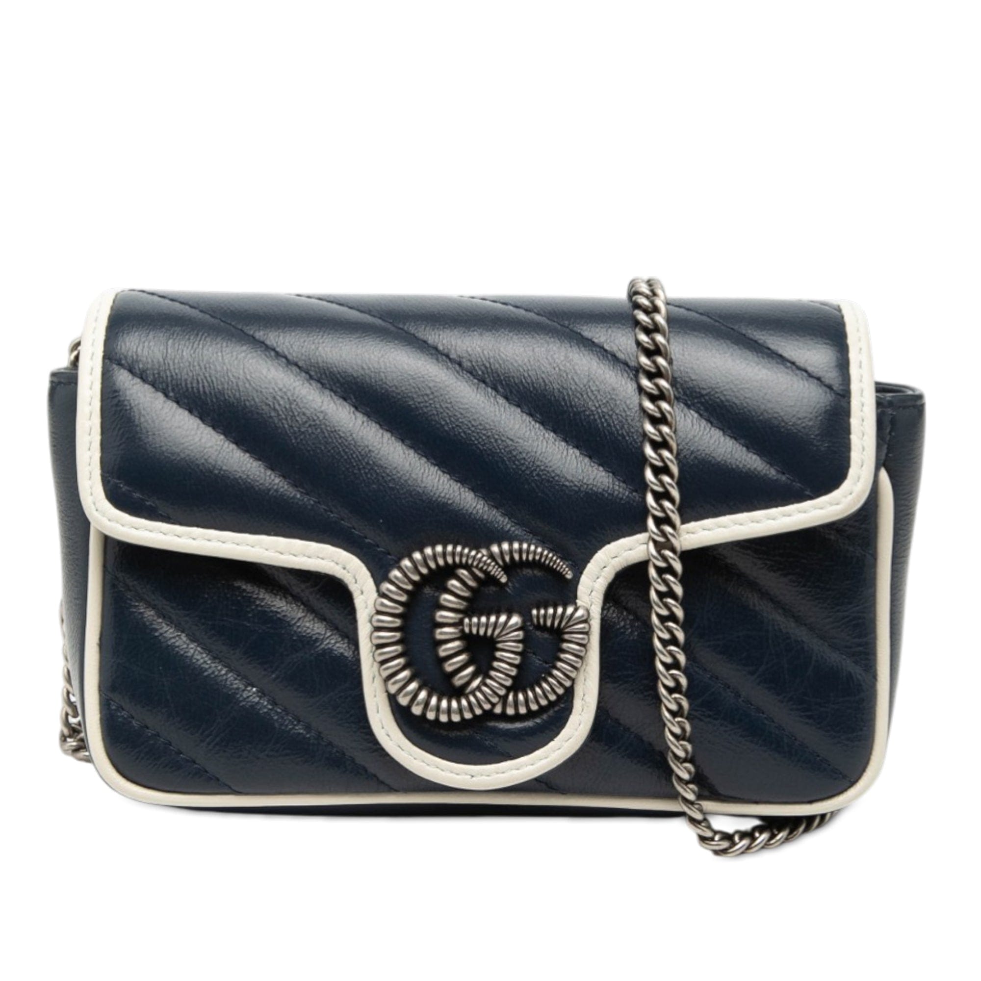 Gucci Super Mini GG Marmont Matelasse Leather Torchon Flap Crossbody