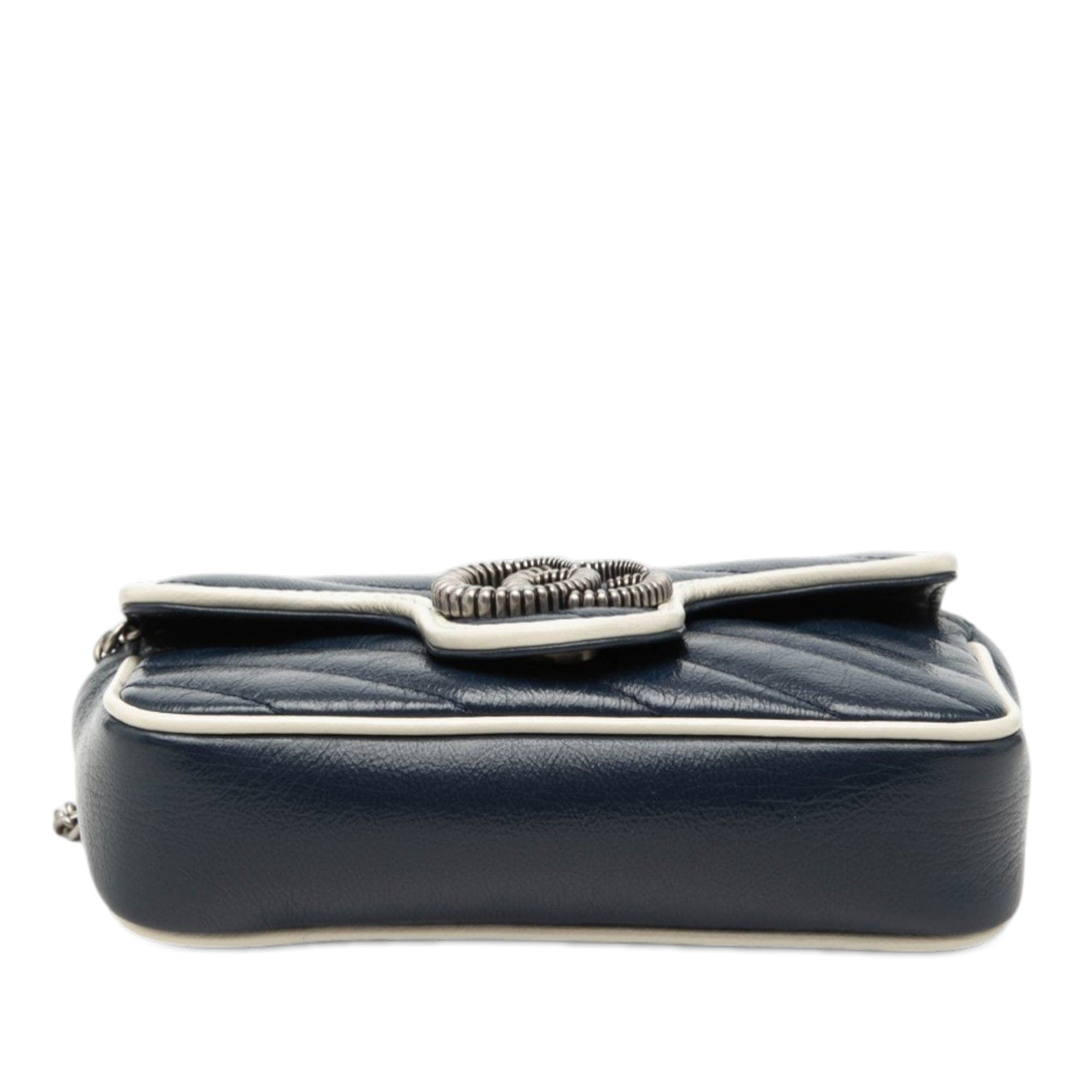 Gucci Super Mini GG Marmont Matelasse Leather Torchon Flap Crossbody