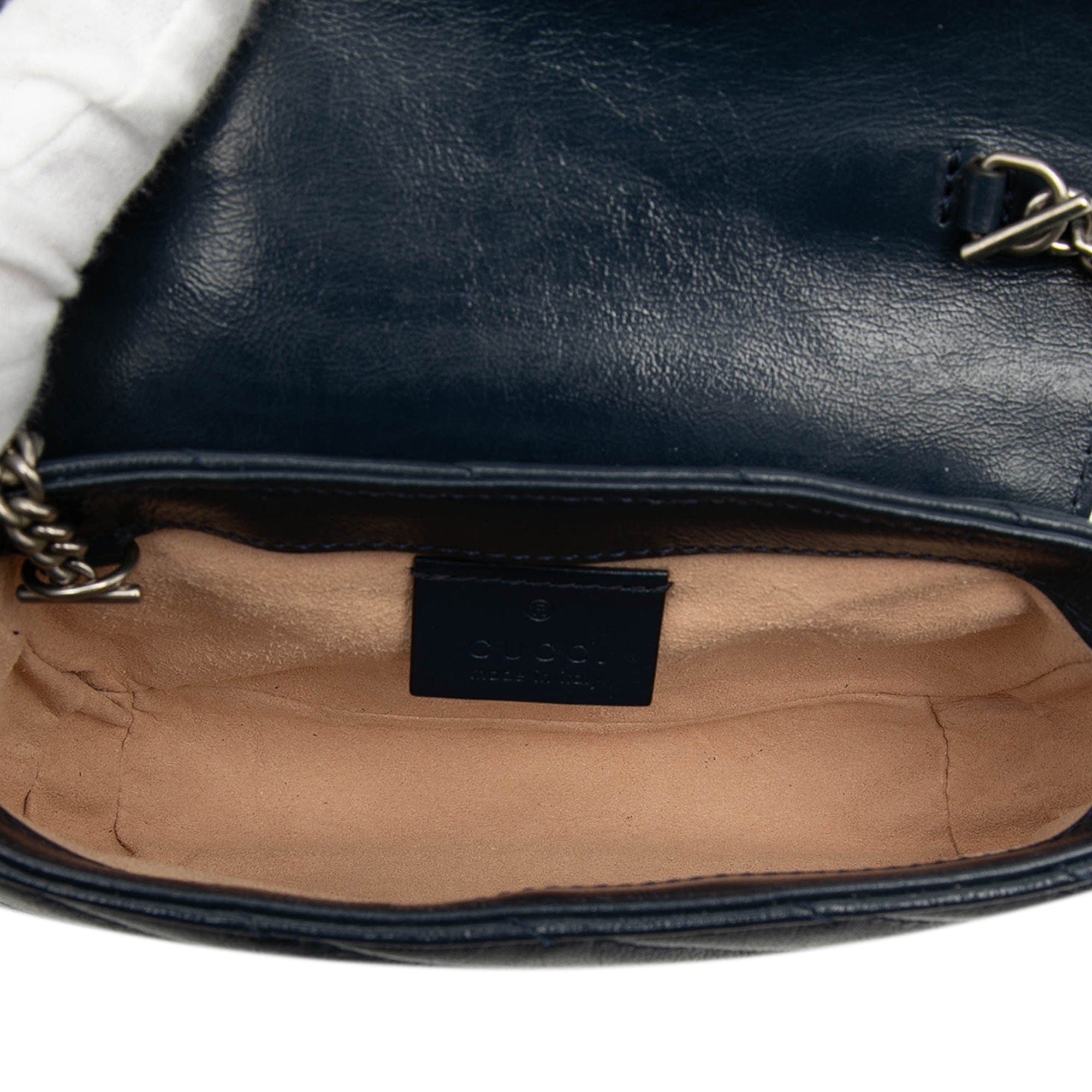 Gucci Super Mini GG Marmont Matelasse Leather Torchon Flap Crossbody