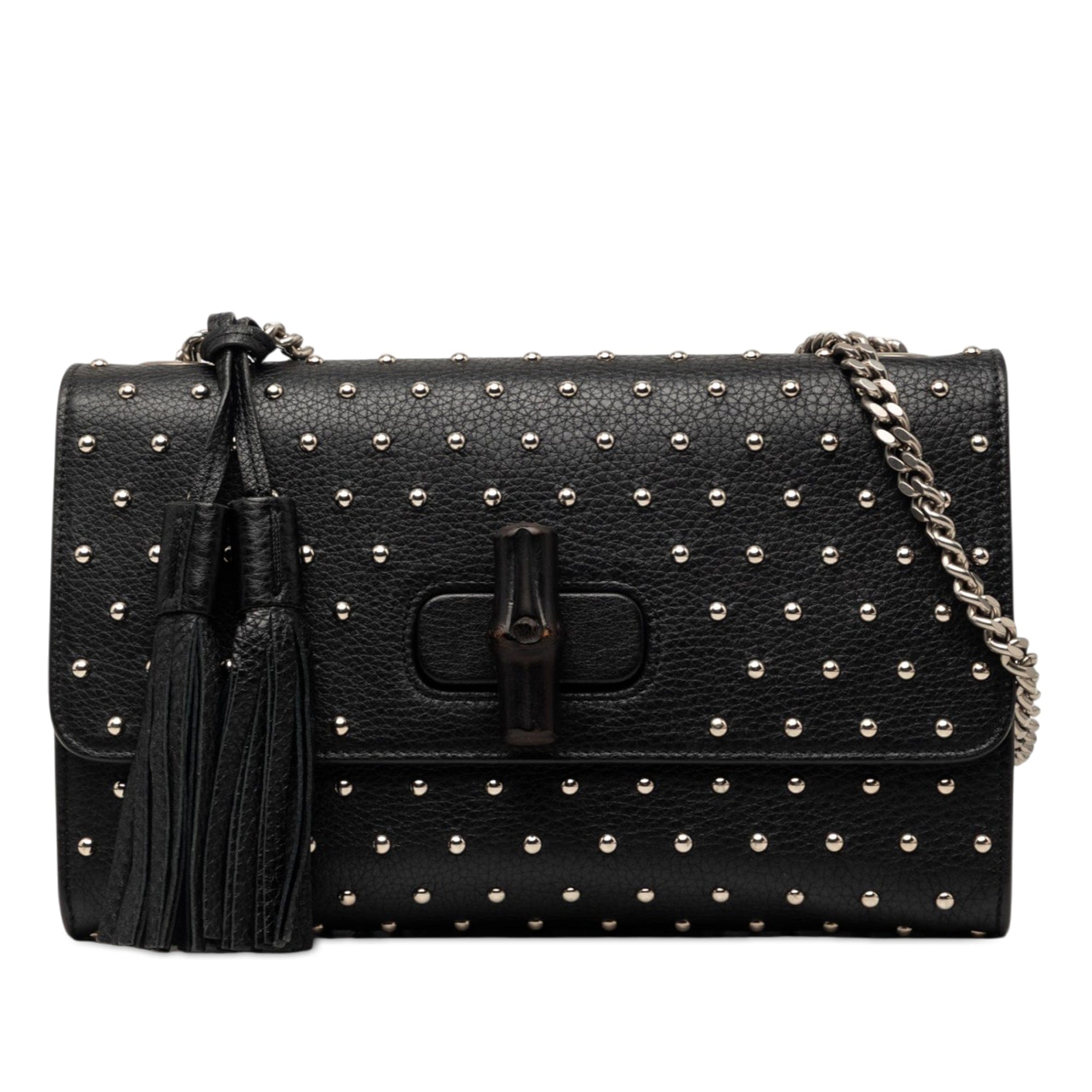 Gucci Medium Studded Leather Miss Bamboo Crossbody
