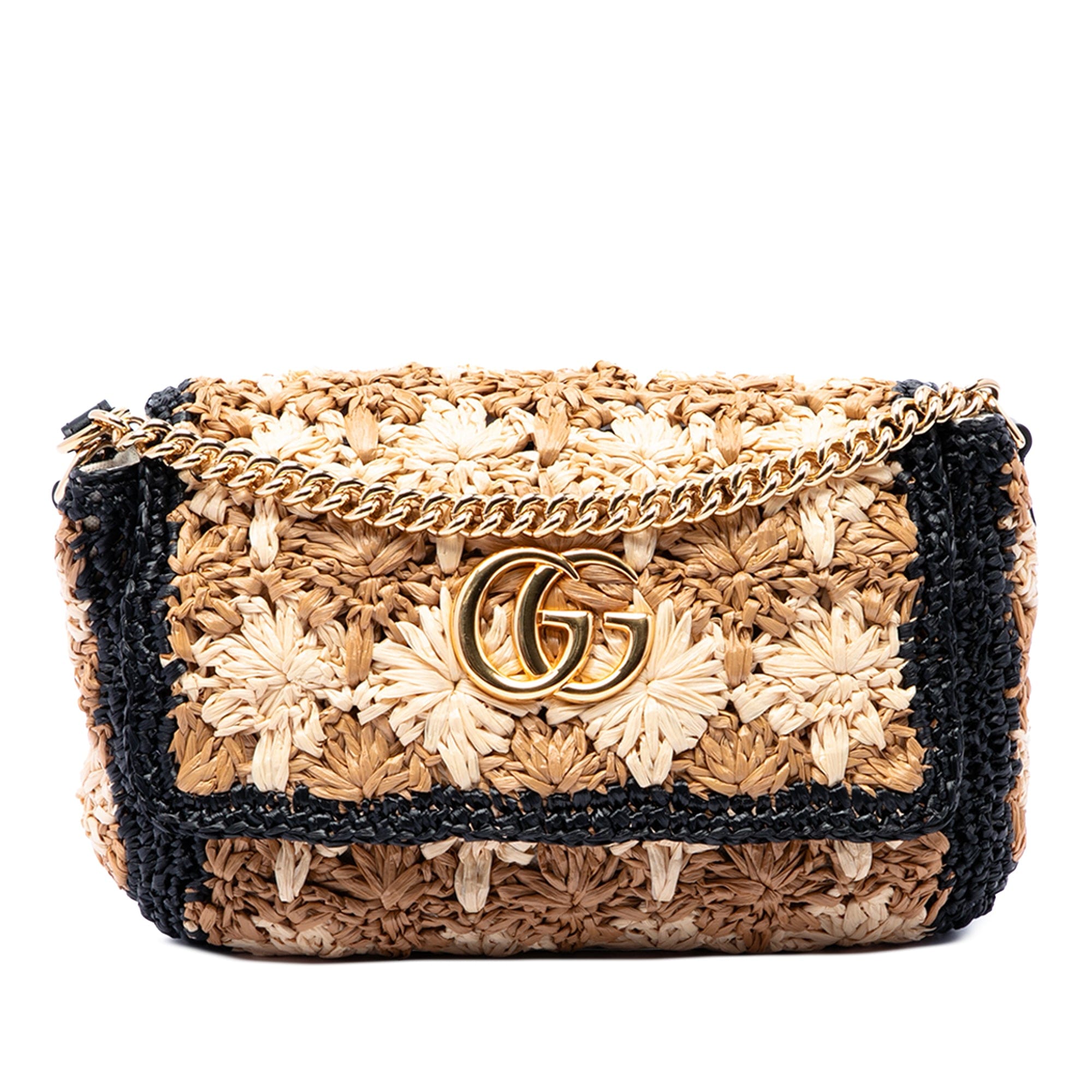 Gucci Small GG Marmont Raffia Crossbody