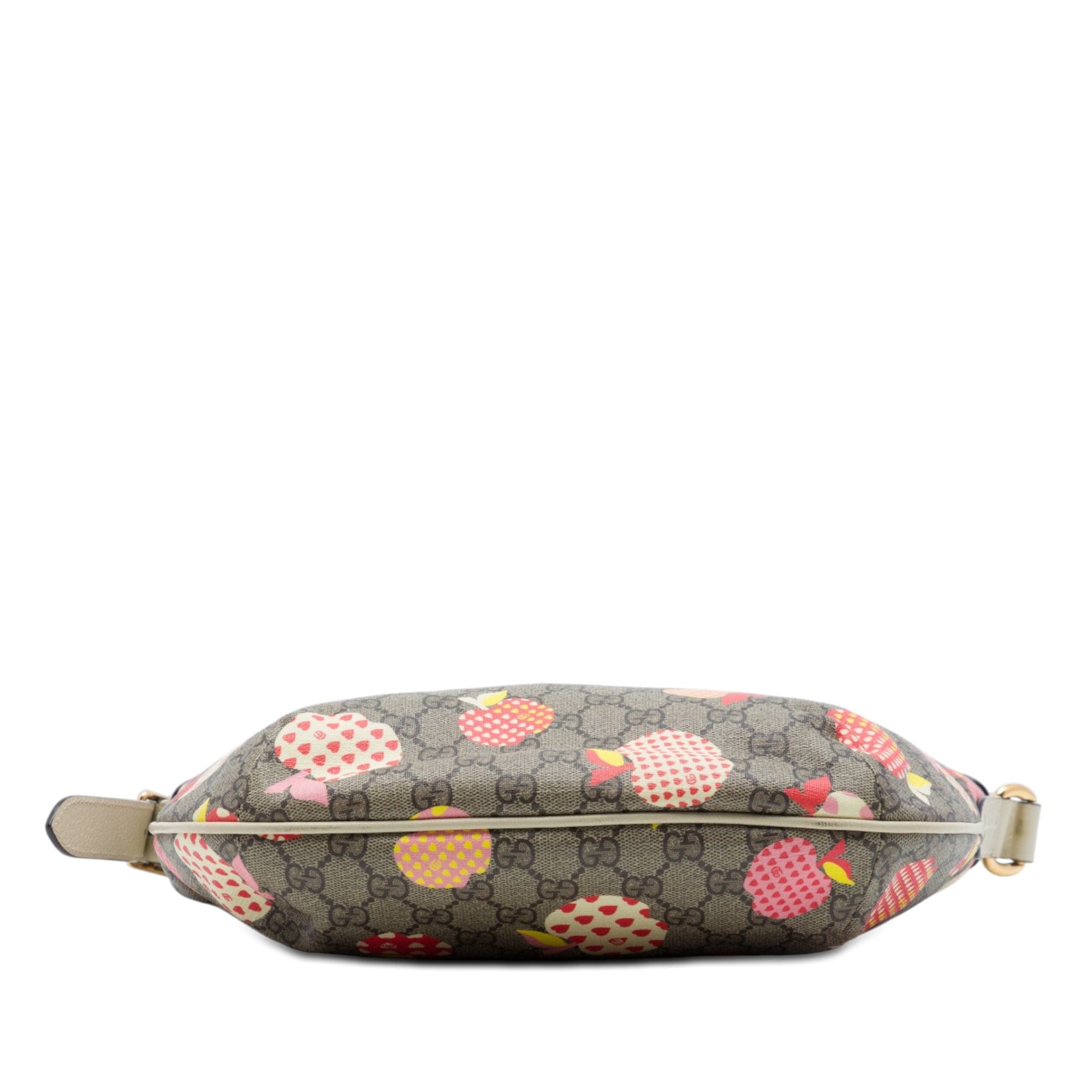Gucci Small GG Supreme Les Pommes Ophidia Half Moon Crossbody