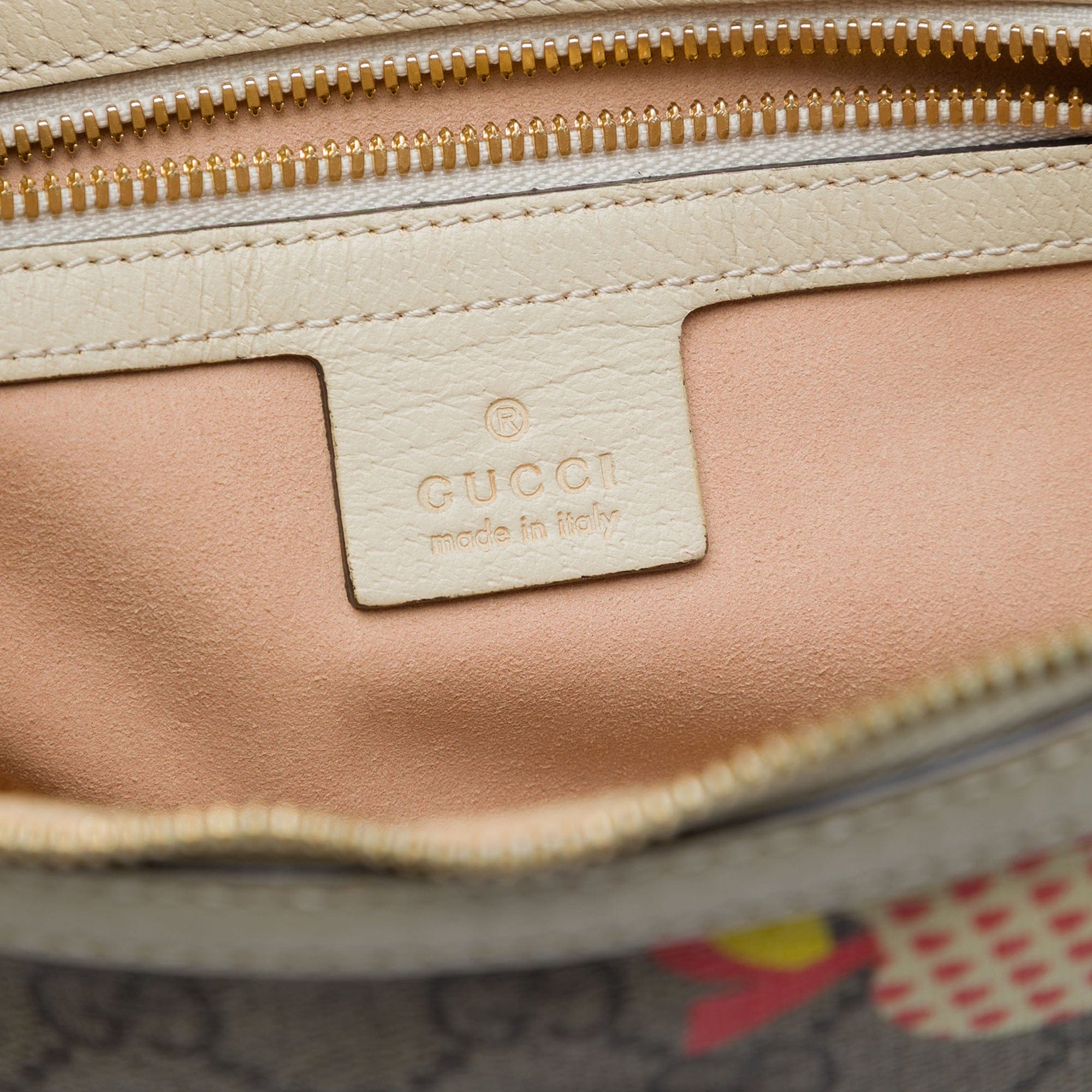 Gucci Small GG Supreme Les Pommes Ophidia Half Moon Crossbody