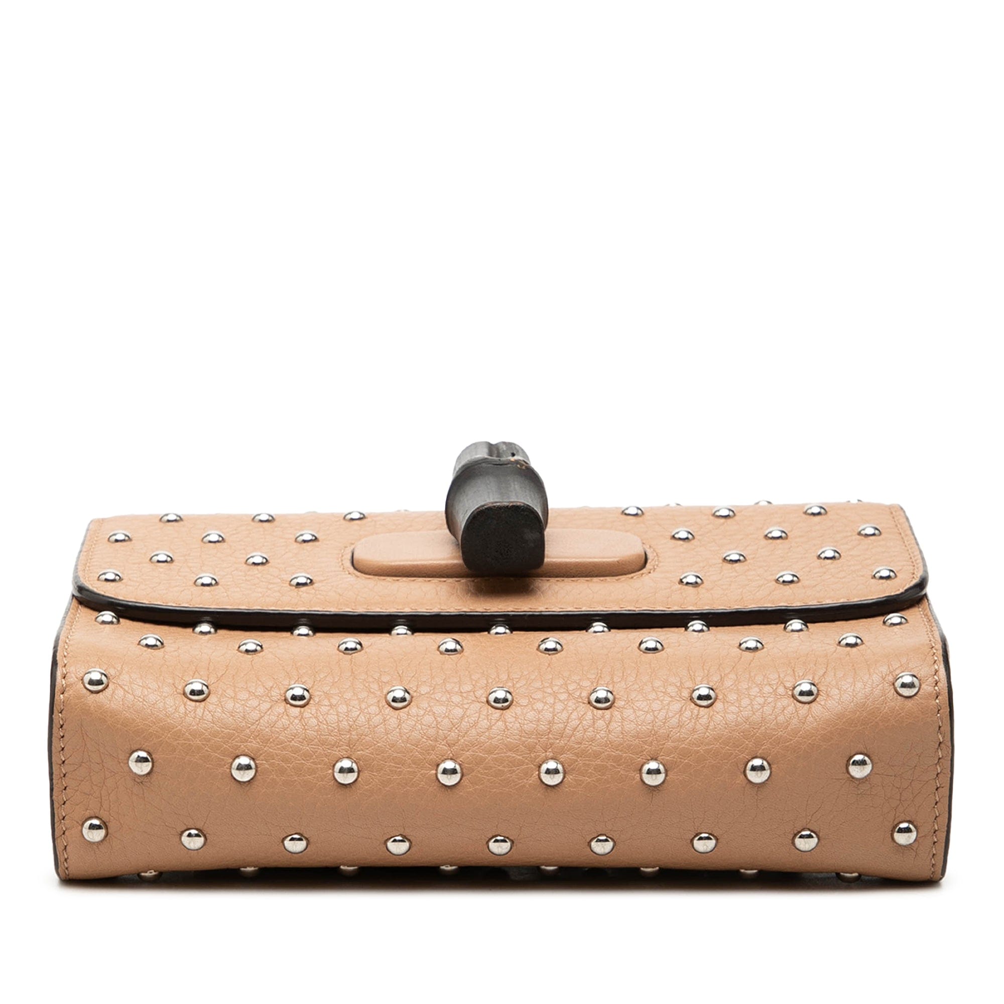 Gucci Small Calfskin Studded Miss Bamboo Crossbody