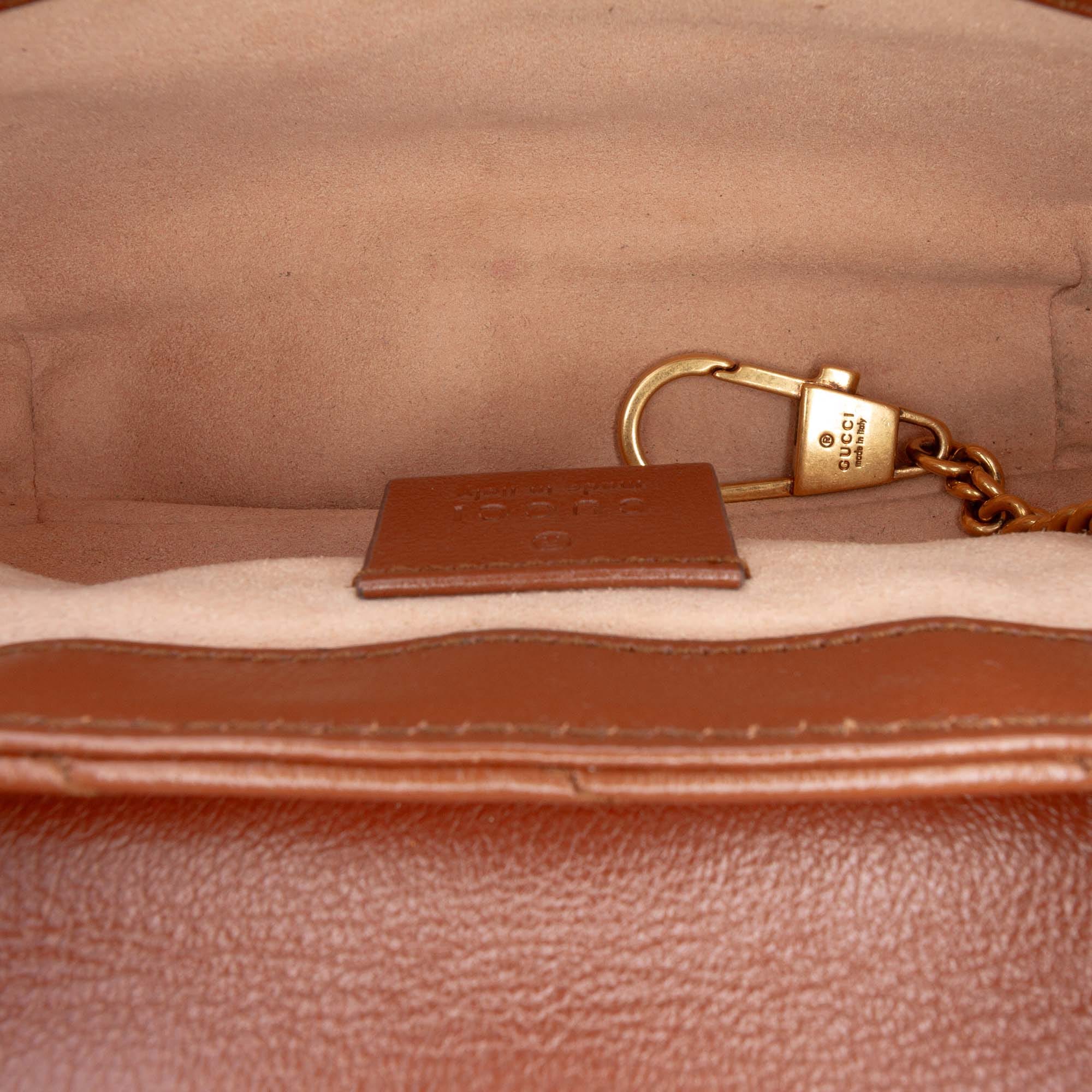 Gucci Mini GG Marmont Matelasse Diagonal Leather Flap Crossbody