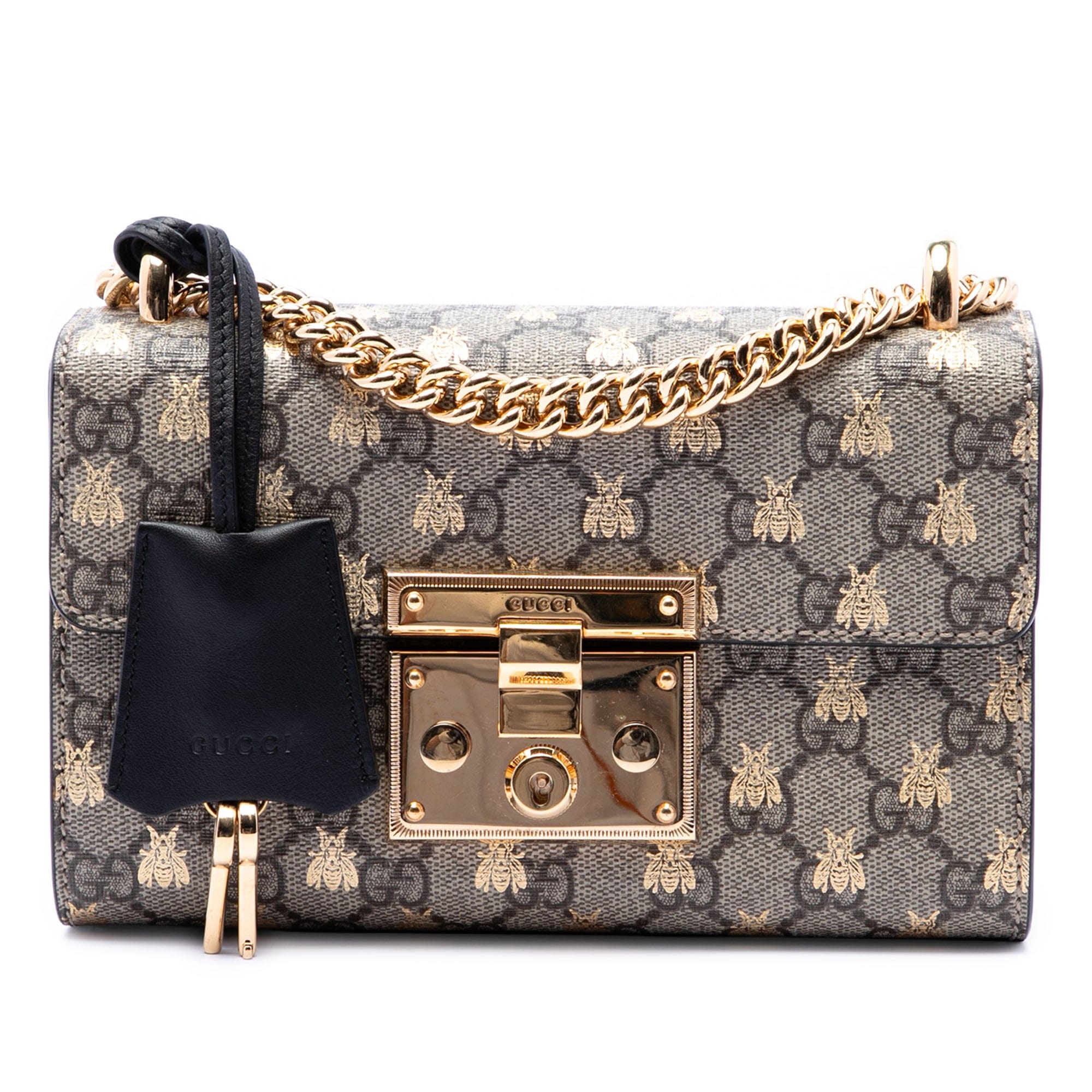 Gucci Small GG Supreme Bee Padlock Crossbody