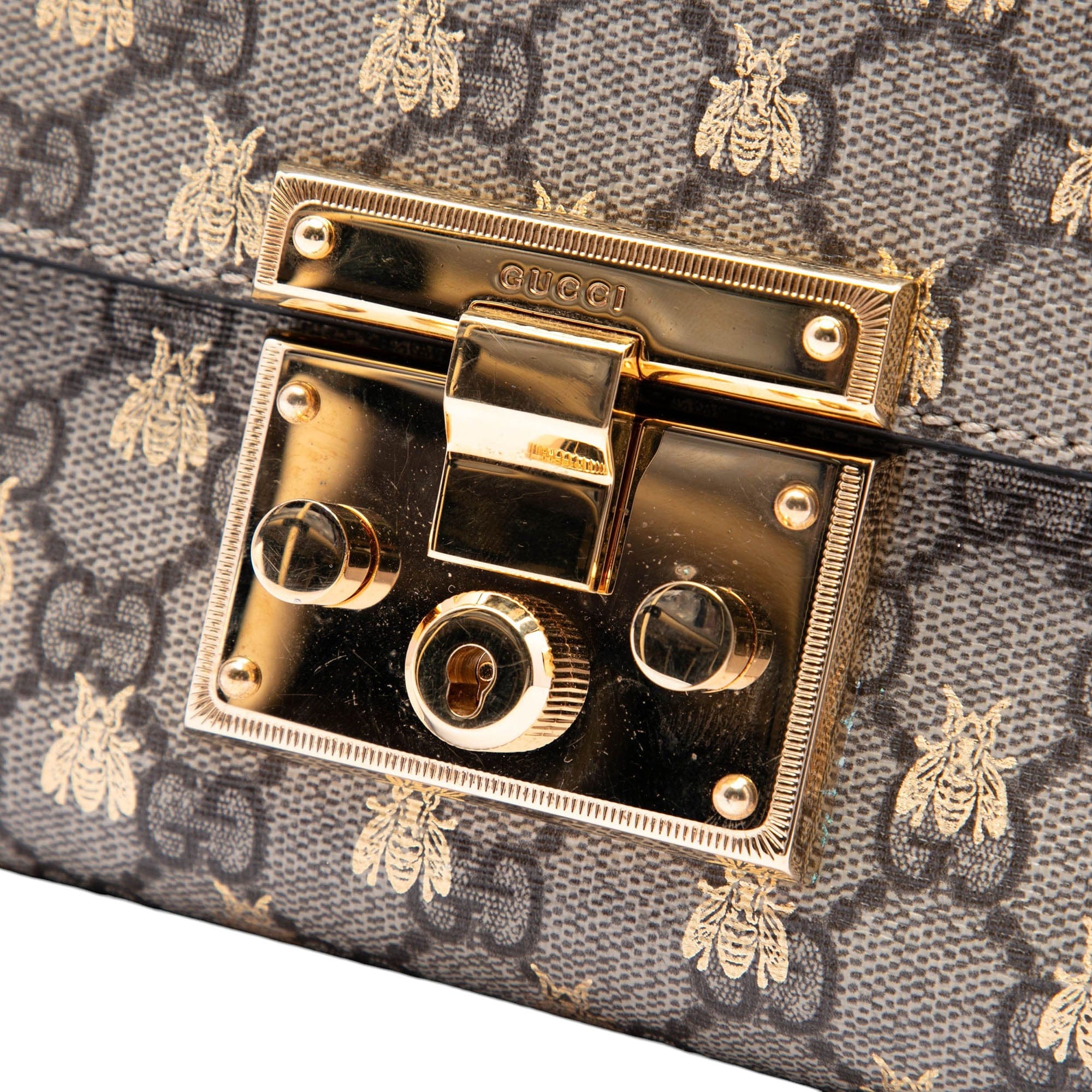 Gucci Small GG Supreme Bee Padlock Crossbody