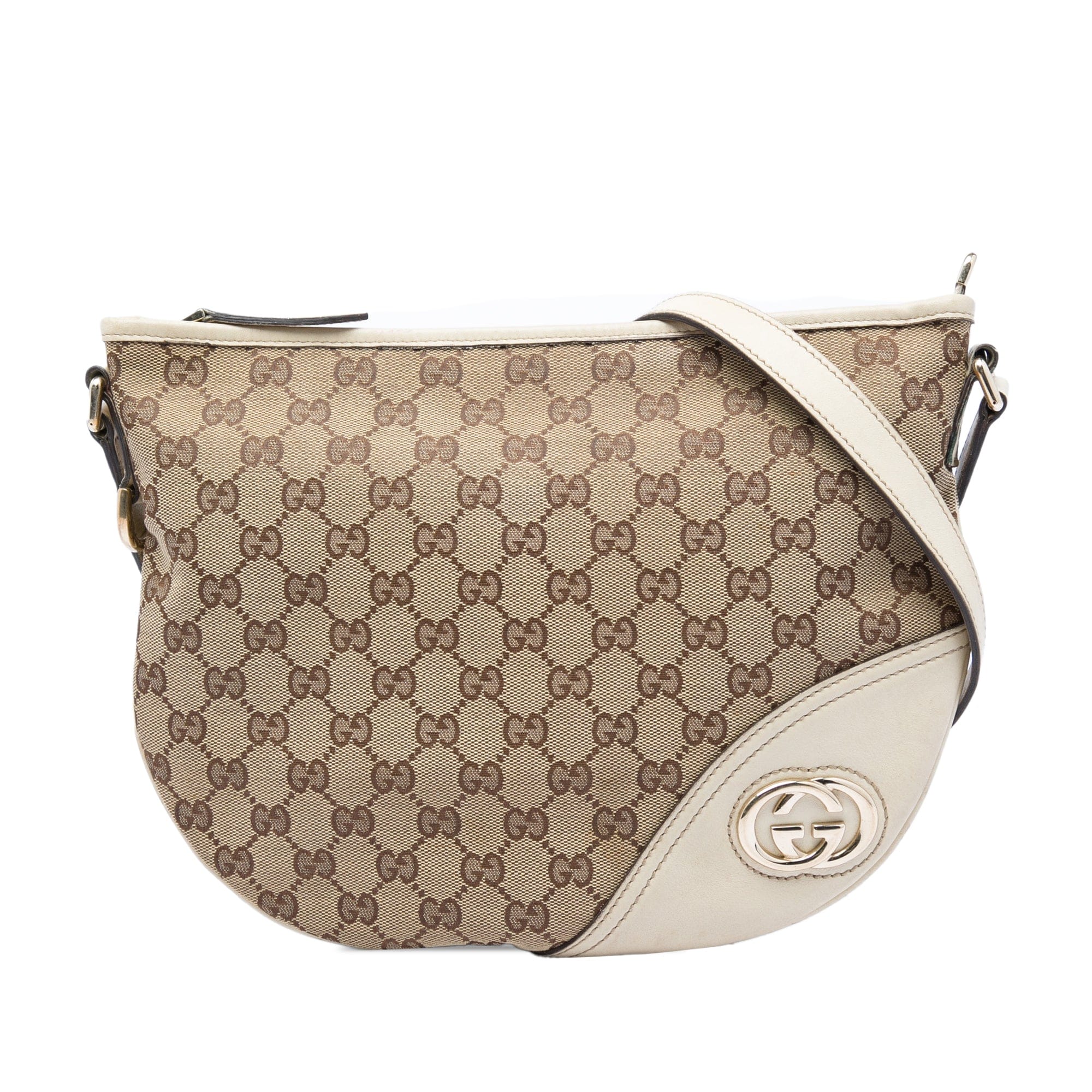 Gucci Medium GG Canvas New Britt Half Moon Crossbody