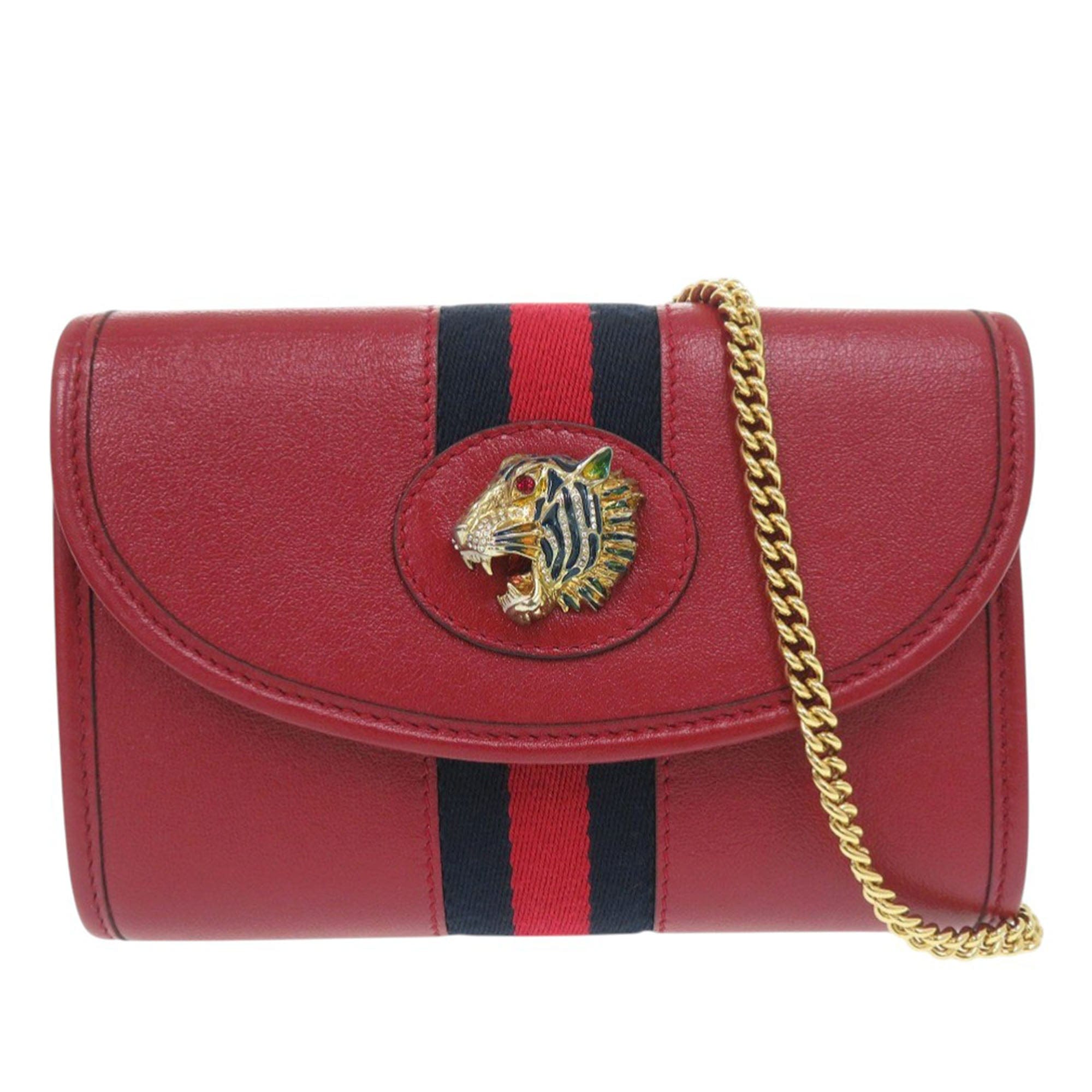 Gucci Mini Calfskin Rajah Web Chain Crossbody
