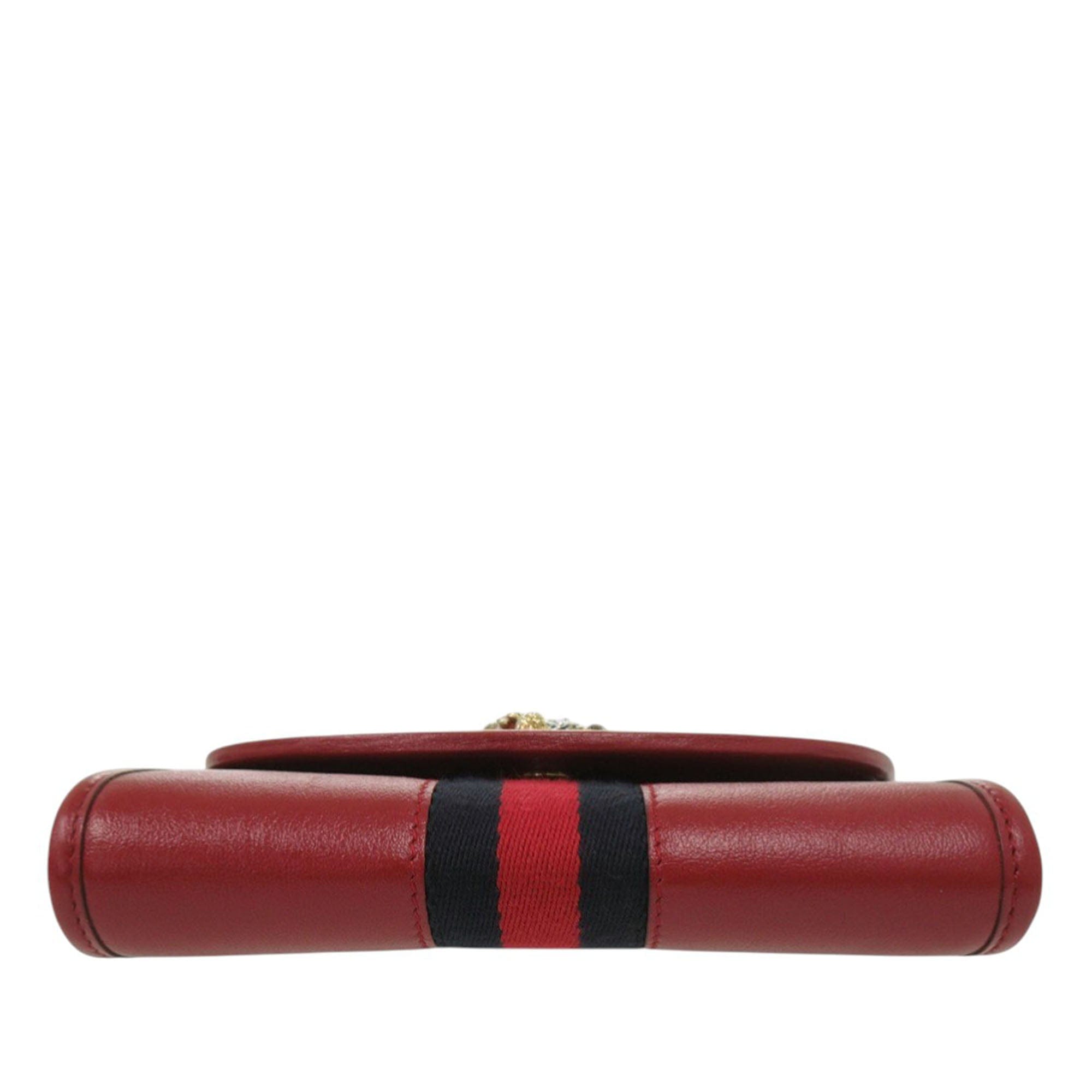 Gucci Mini Calfskin Rajah Web Chain Crossbody
