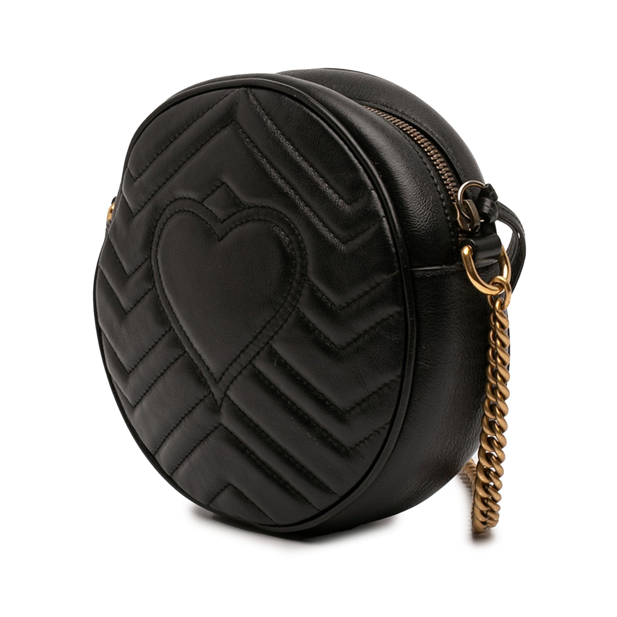 Gucci Mini GG Marmont Matelasse Leather Round Crossbody