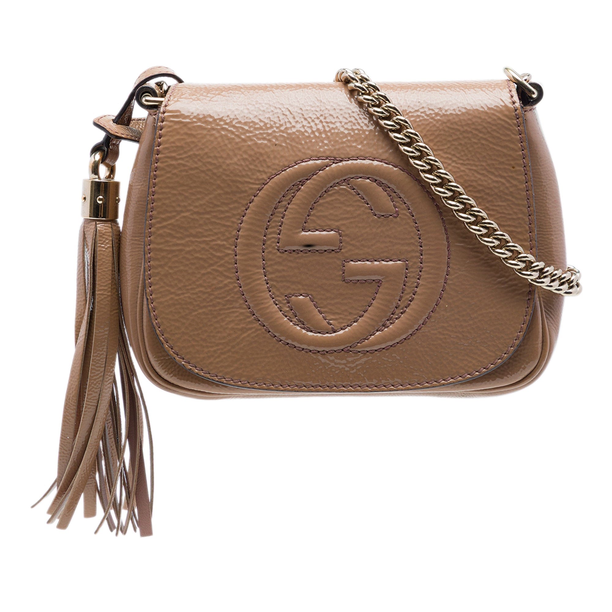 Gucci Small Patent Soho Chain Flap Crossbody