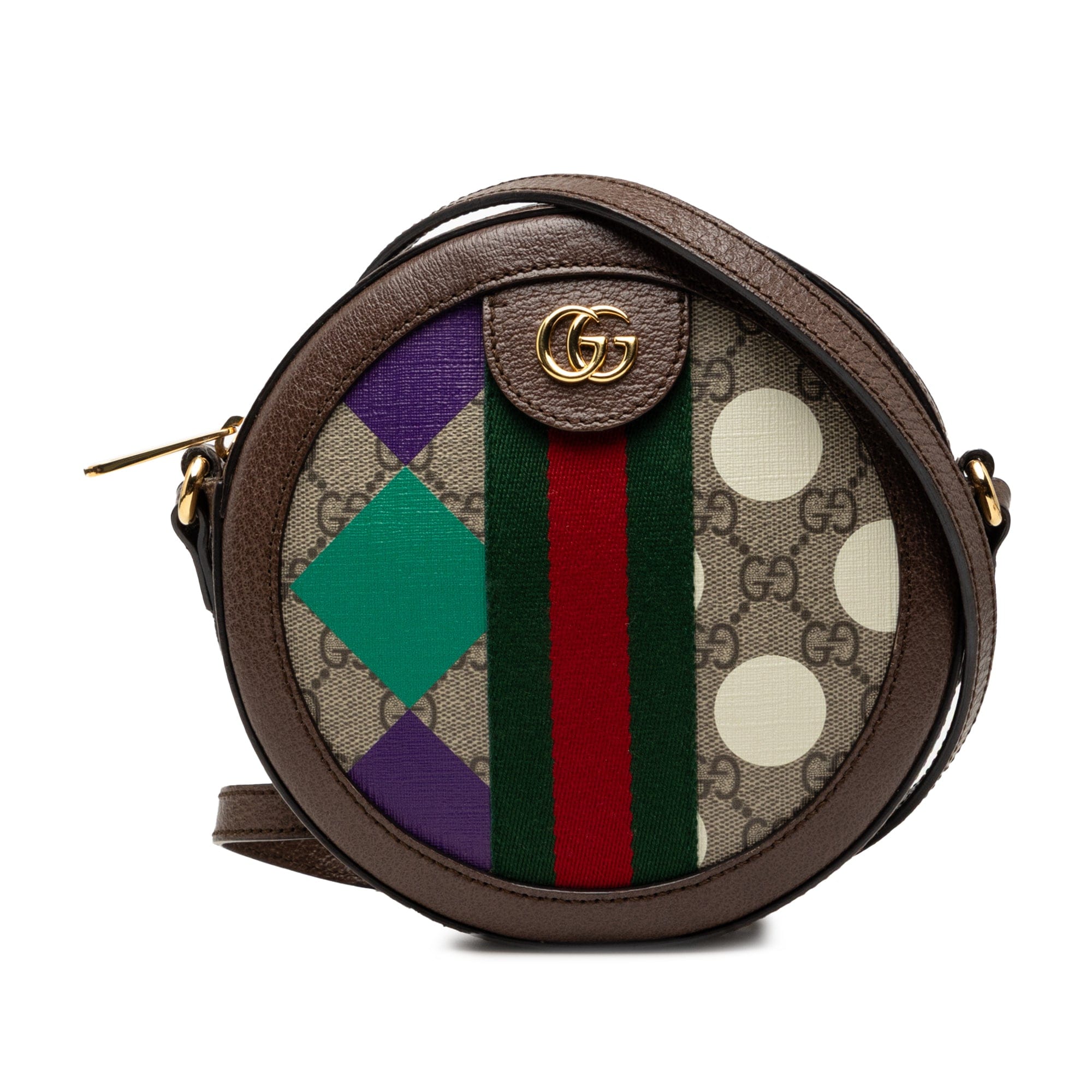 Gucci GG Supreme Web Ophidia Graphic Print Round Crossbody