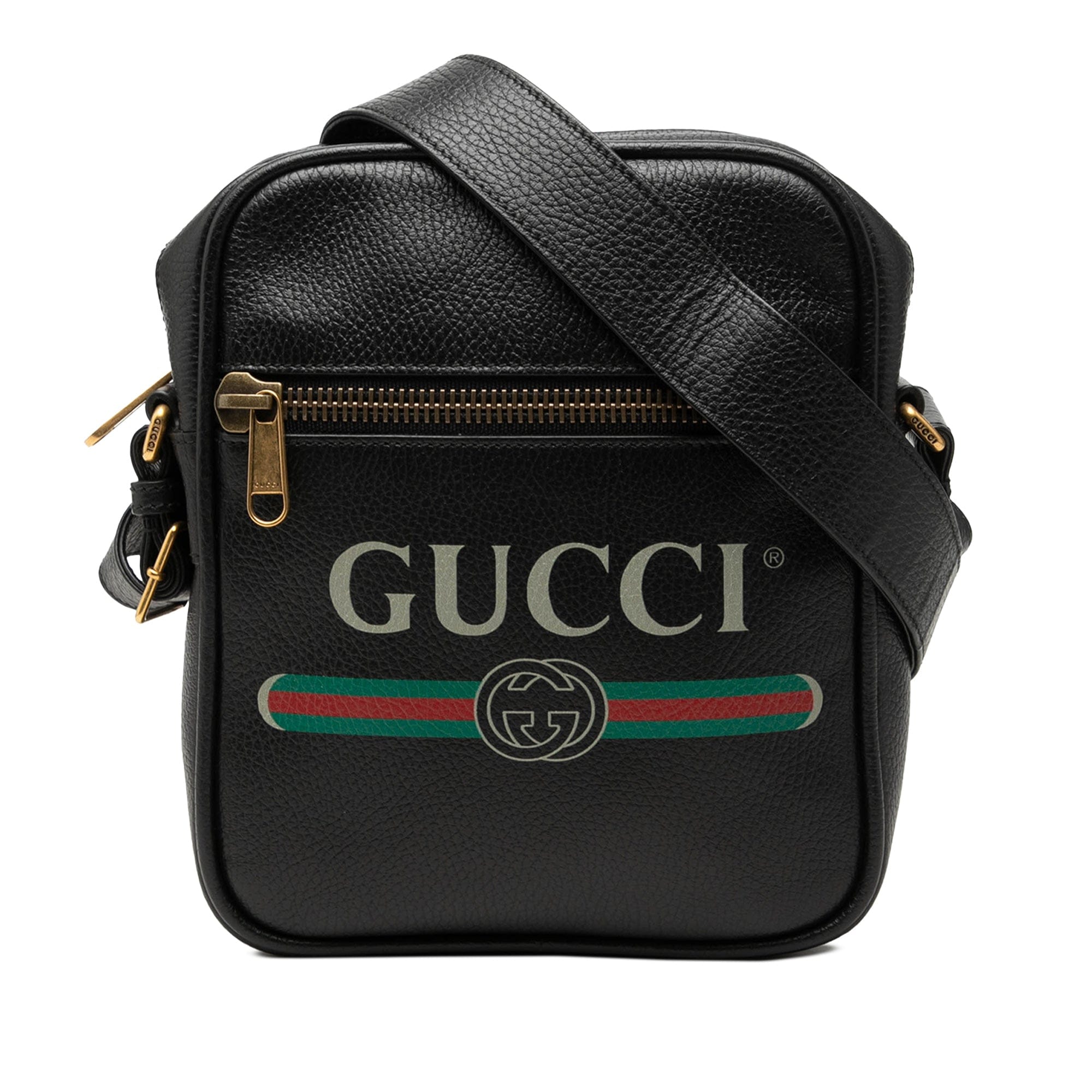 Gucci Grained Calfskin Logo Crossbody