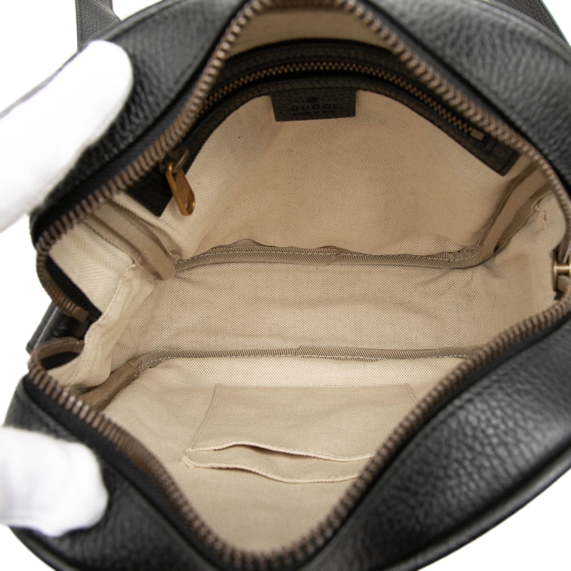 Gucci Grained Calfskin Logo Crossbody