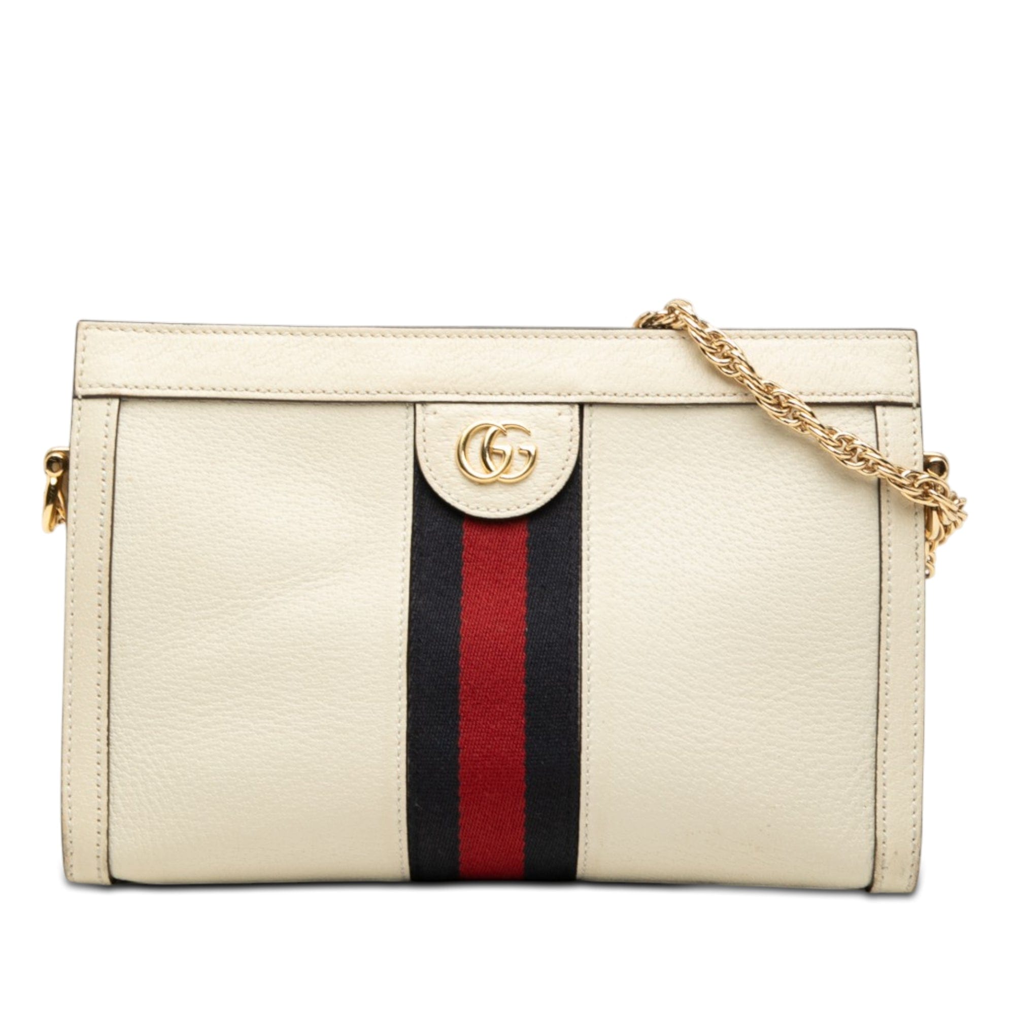 Gucci Small Calfskin Web Ophidia Chain Crossbody
