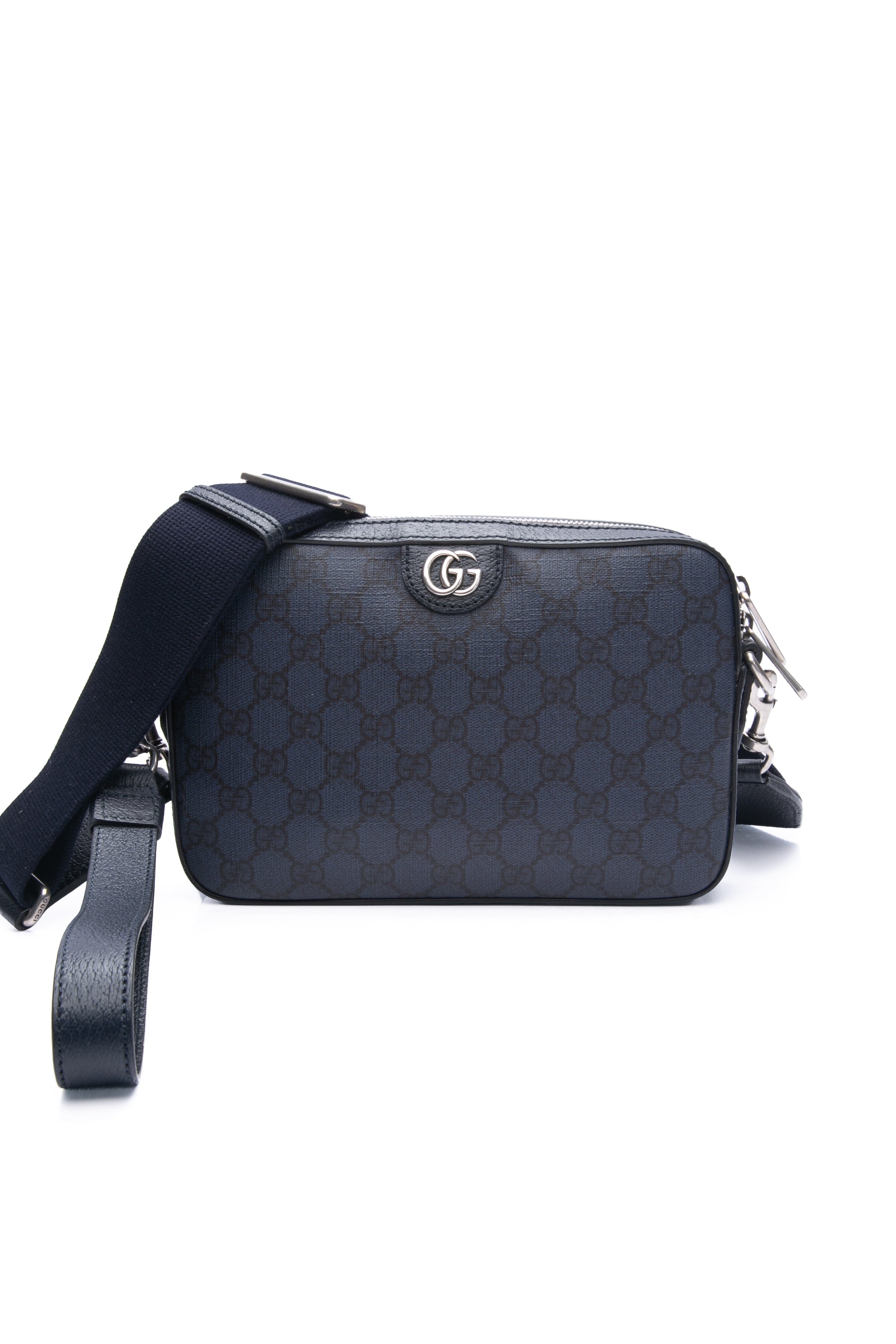 GUCCI GG Ophidia Blue and Black Supreme Canvas Crossbody Bag