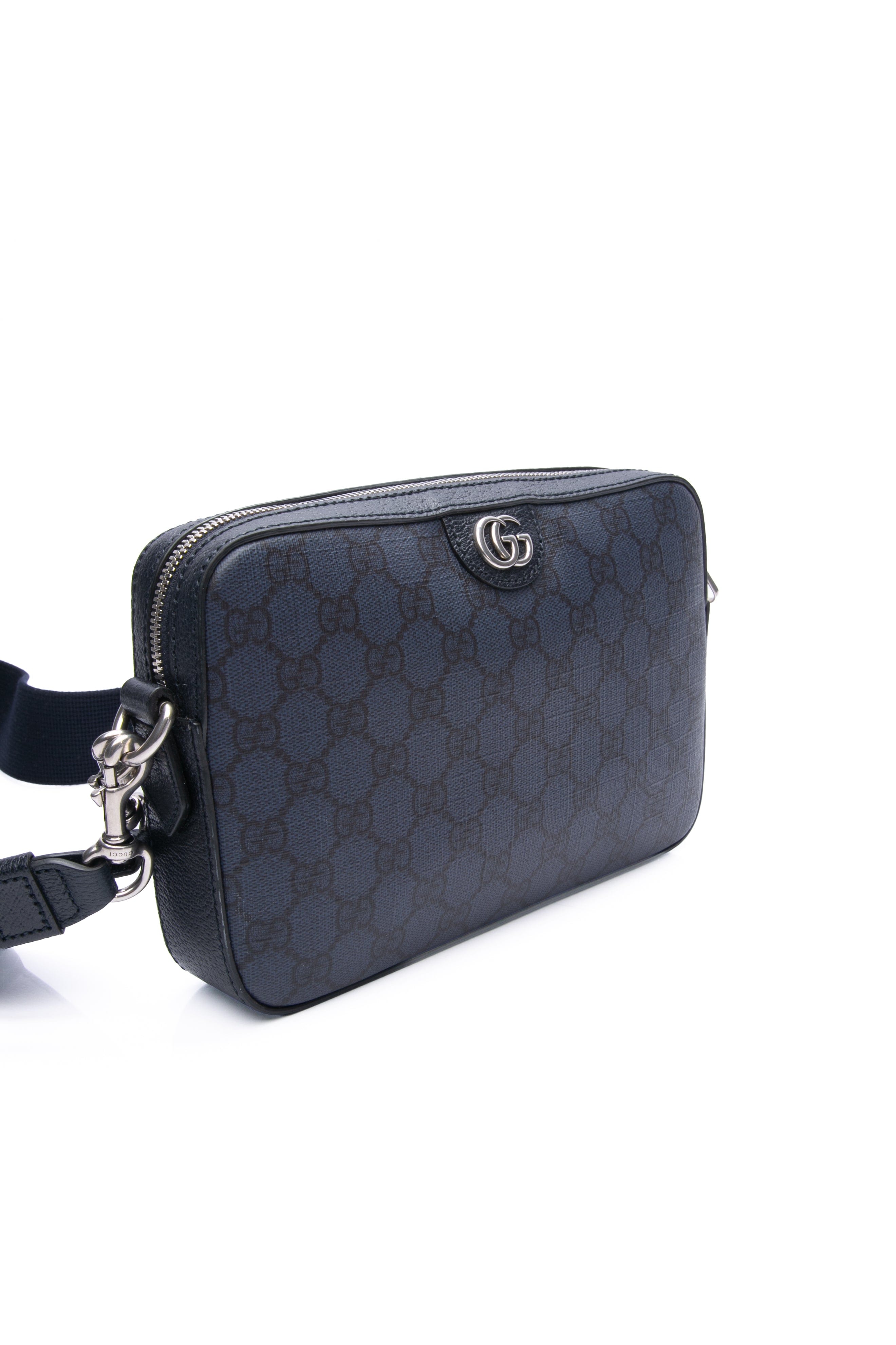 GUCCI GG Ophidia Blue and Black Supreme Canvas Crossbody Bag