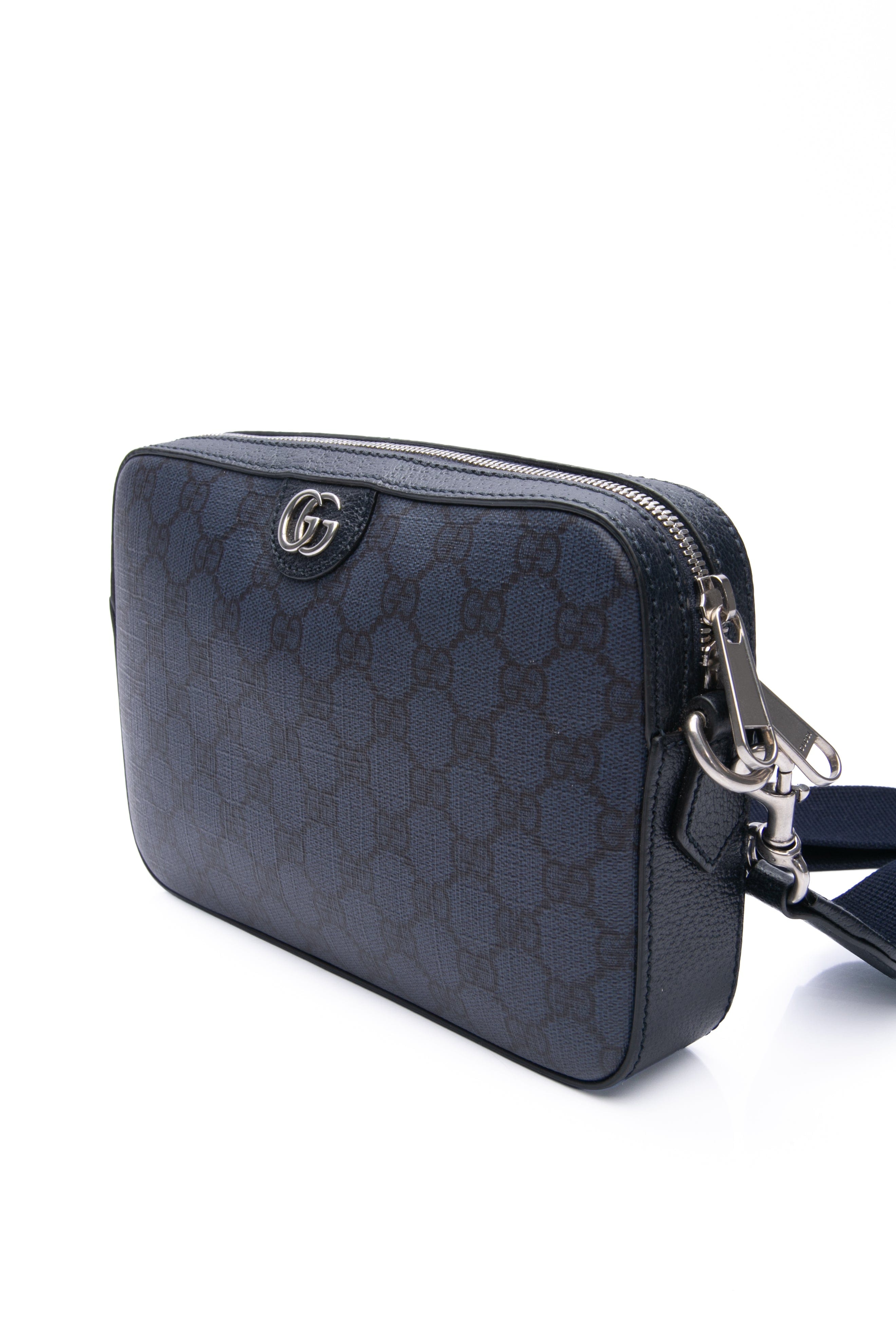 GUCCI GG Ophidia Blue and Black Supreme Canvas Crossbody Bag
