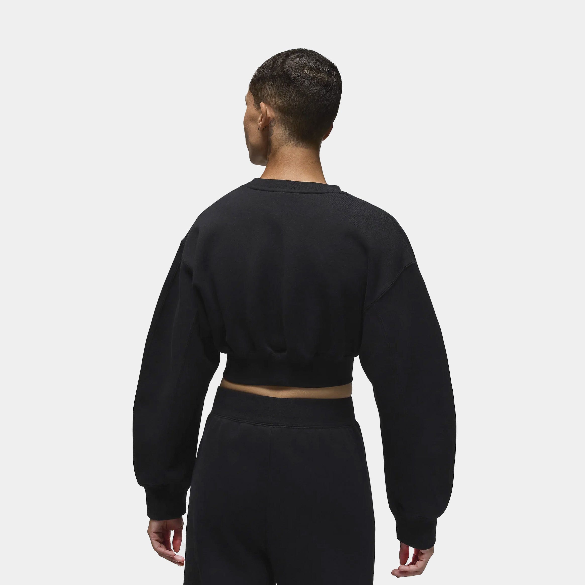 Air Jordan Flight Cropped Womens Fleece Sweatshirt (Black)