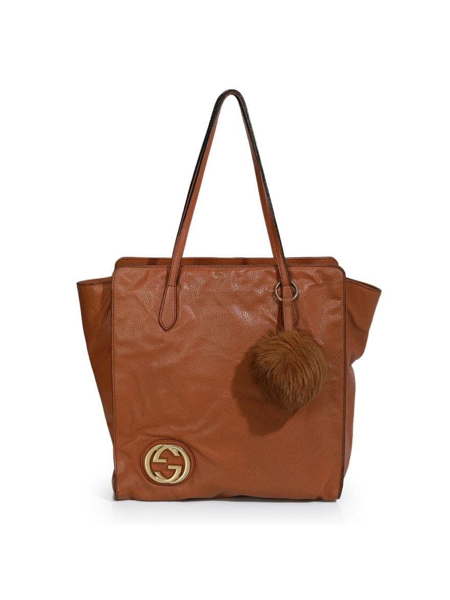 Gucci Interlocking Tan G Dollar Tote One Size