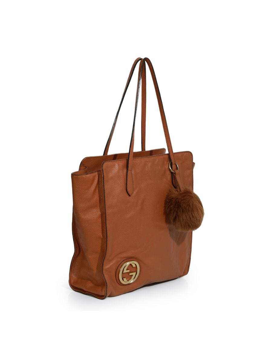 Gucci Interlocking Tan G Dollar Tote One Size