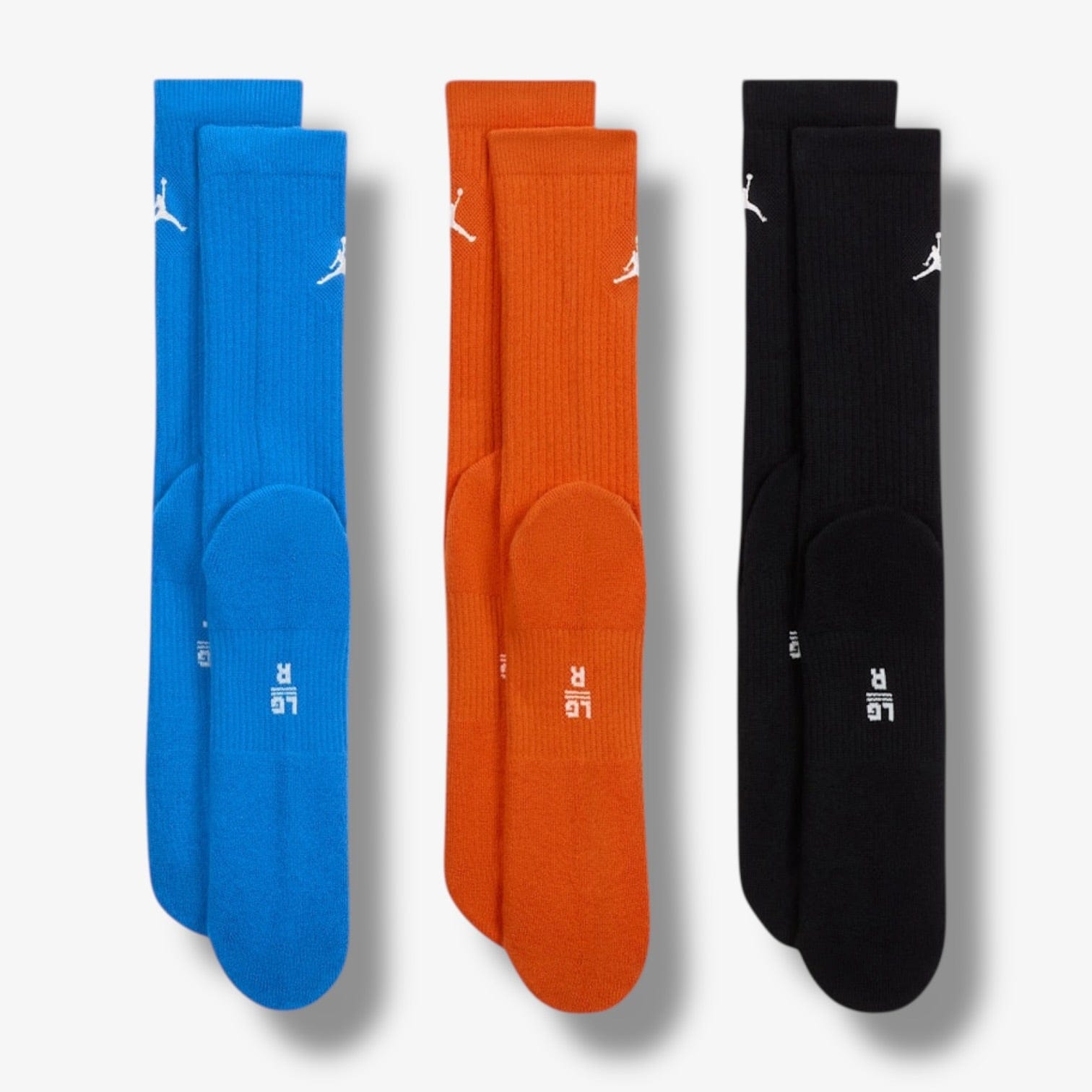 Air Jordan Jordan Everyday Crew Socks 3 Pack Blue Orange Black DX9632 - 927