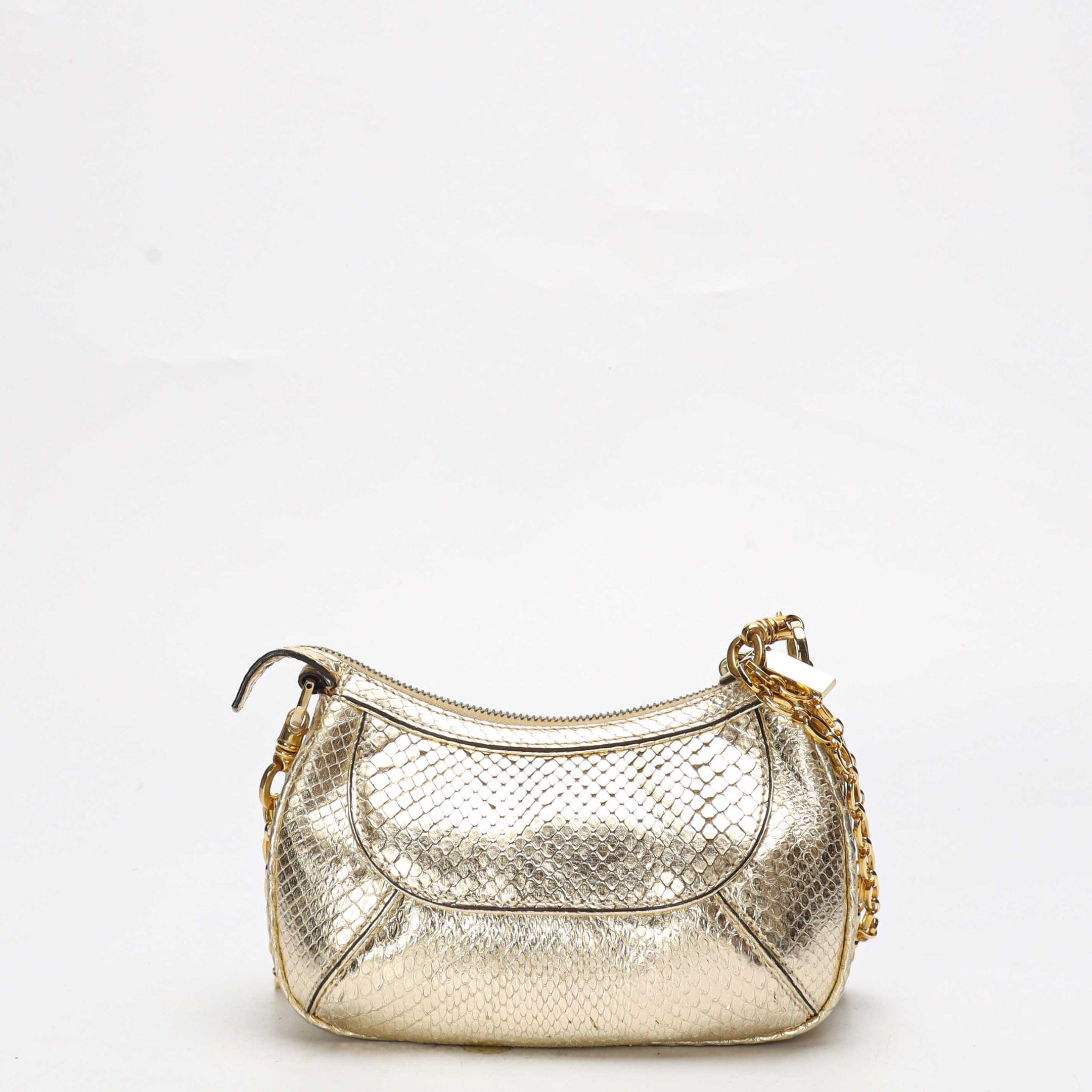 Versace Golg Python Bowling Metallic Crossbody Bag