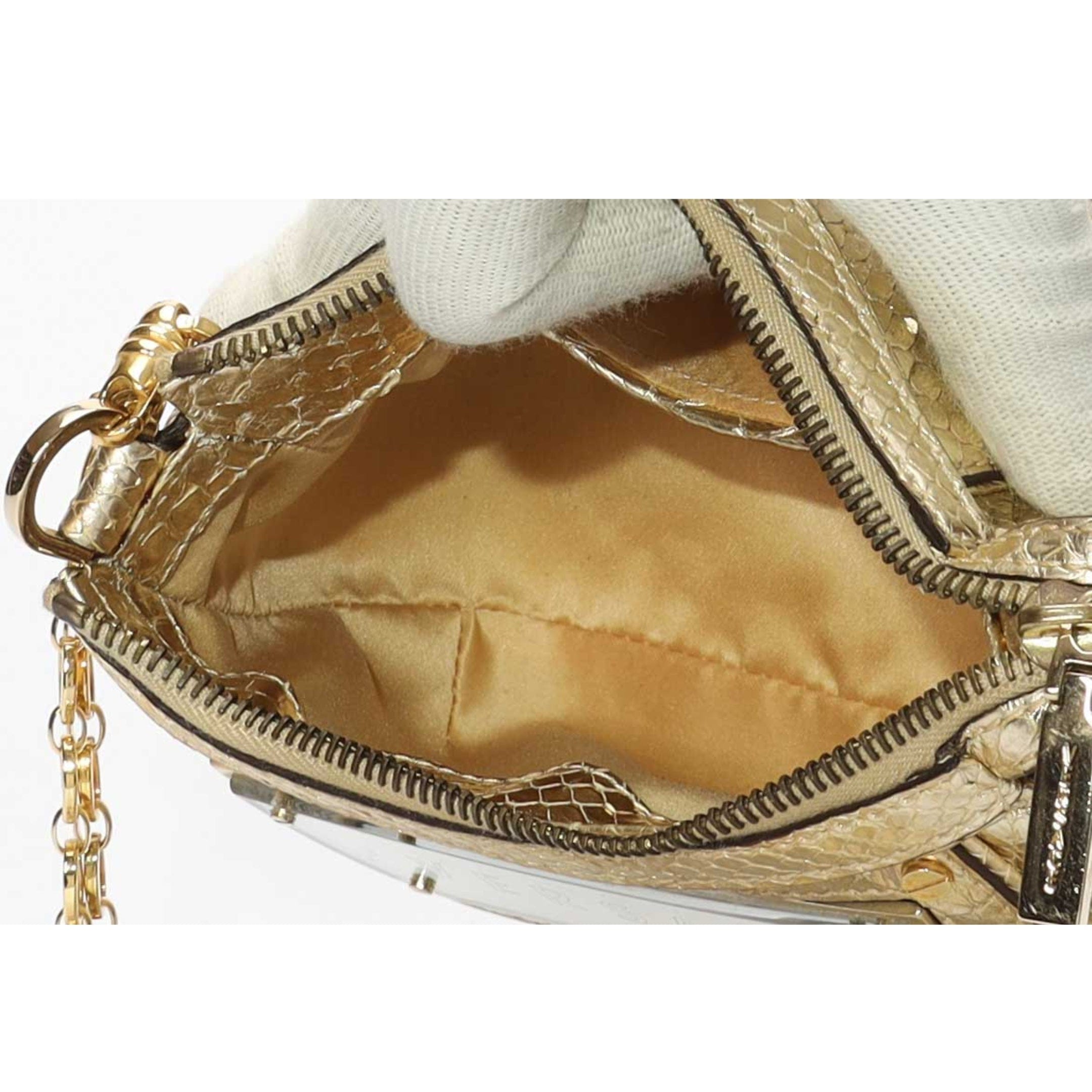 Versace Golg Python Bowling Metallic Crossbody Bag