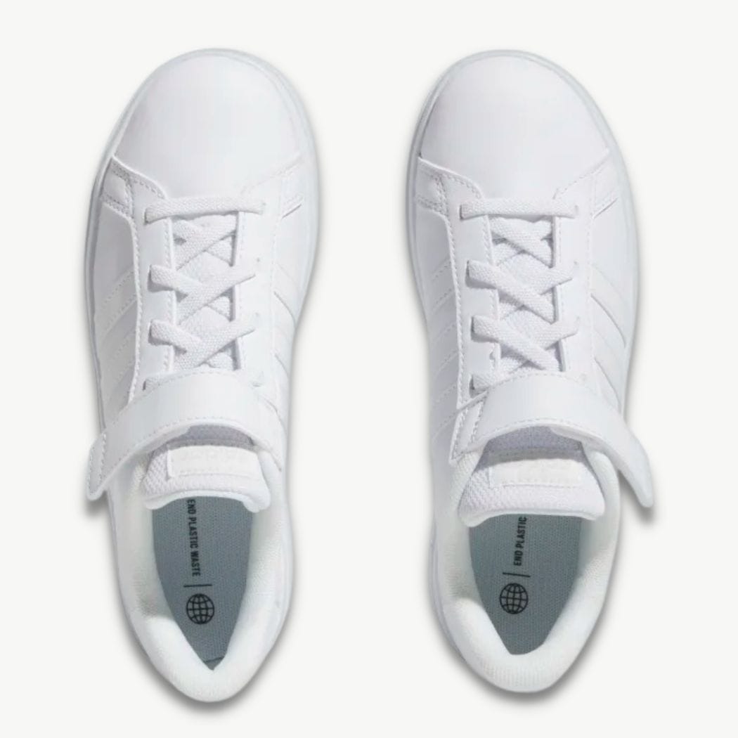 adidas Grand Court Elastic Lace and Top Strap Kids Sneakers