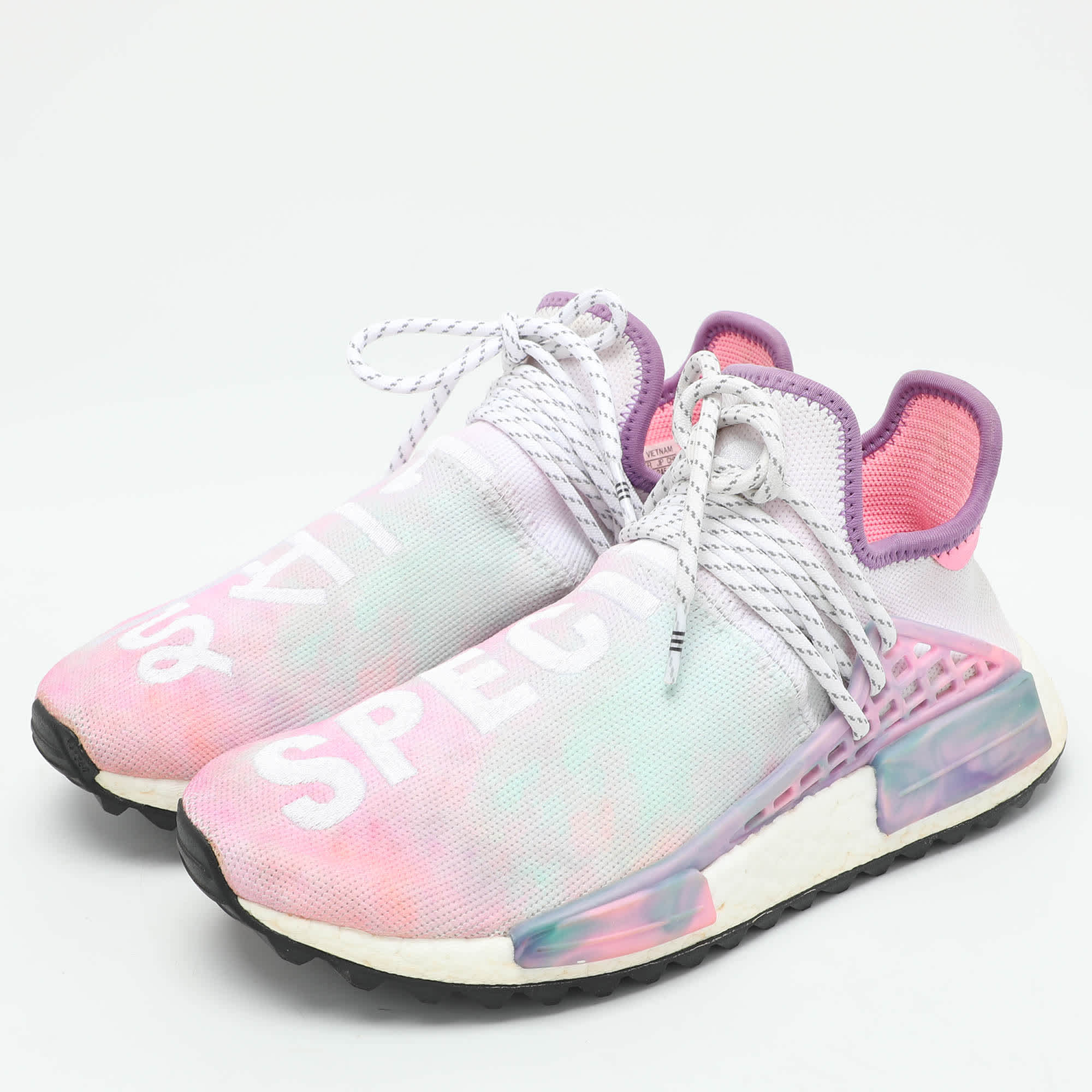adidas Pharrell Williams x Adidas Multicolor Knit Fabric Hu Nmd Low Top Sneakers