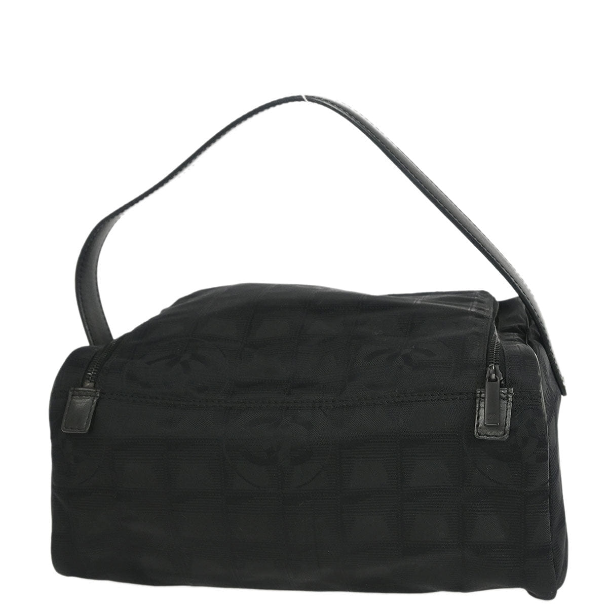 Chanel 2001 - 2003 Black Jacquard Nylon New Travel Line Vanity Handbag