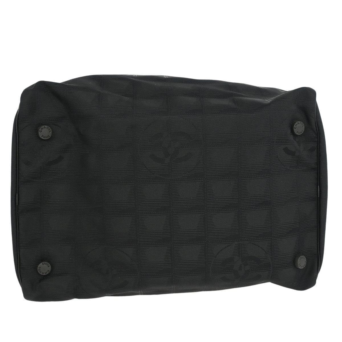 Chanel 2001 - 2003 Black Jacquard Nylon New Travel Line Vanity Handbag