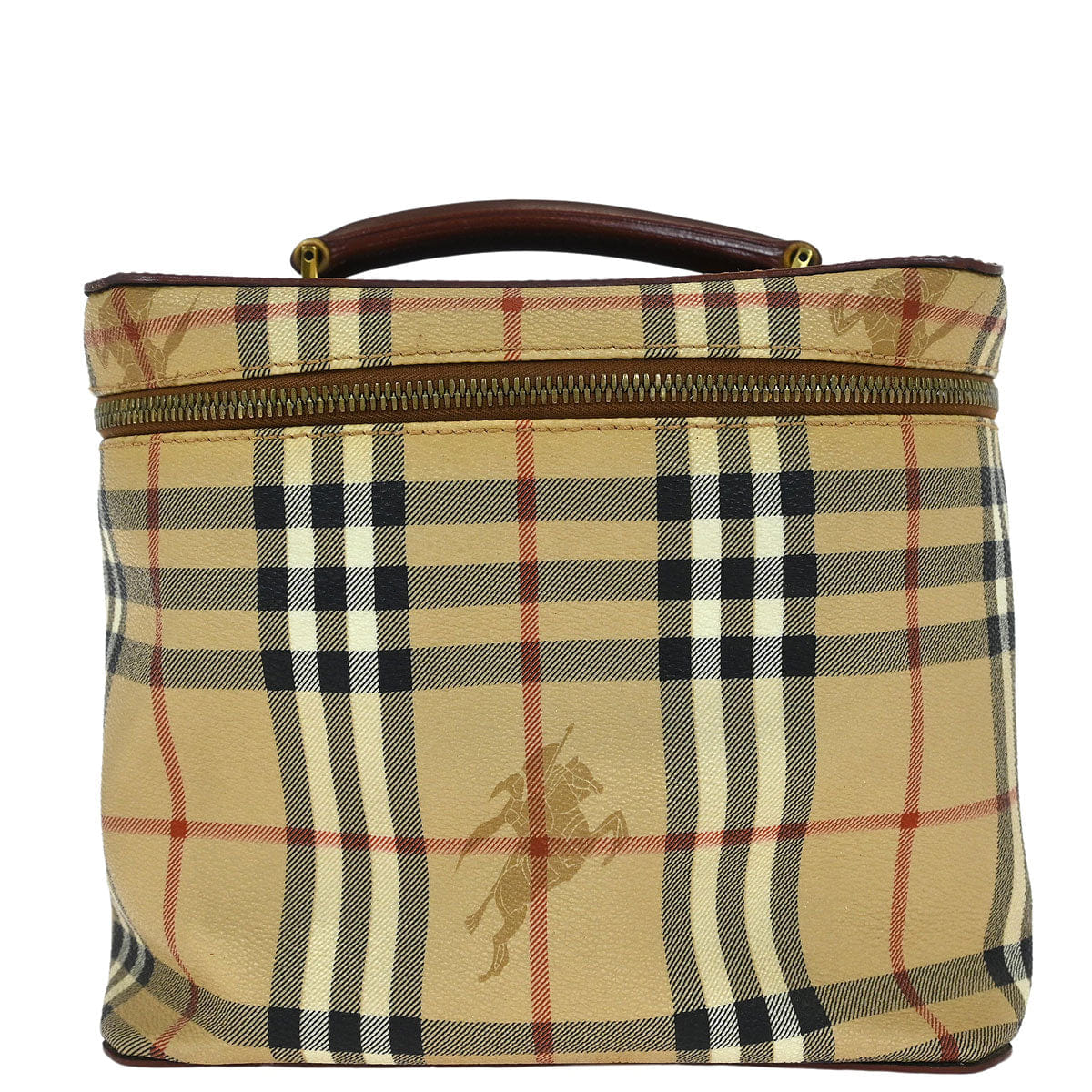 Burberry Beige Brown House Check Vanity Handbag