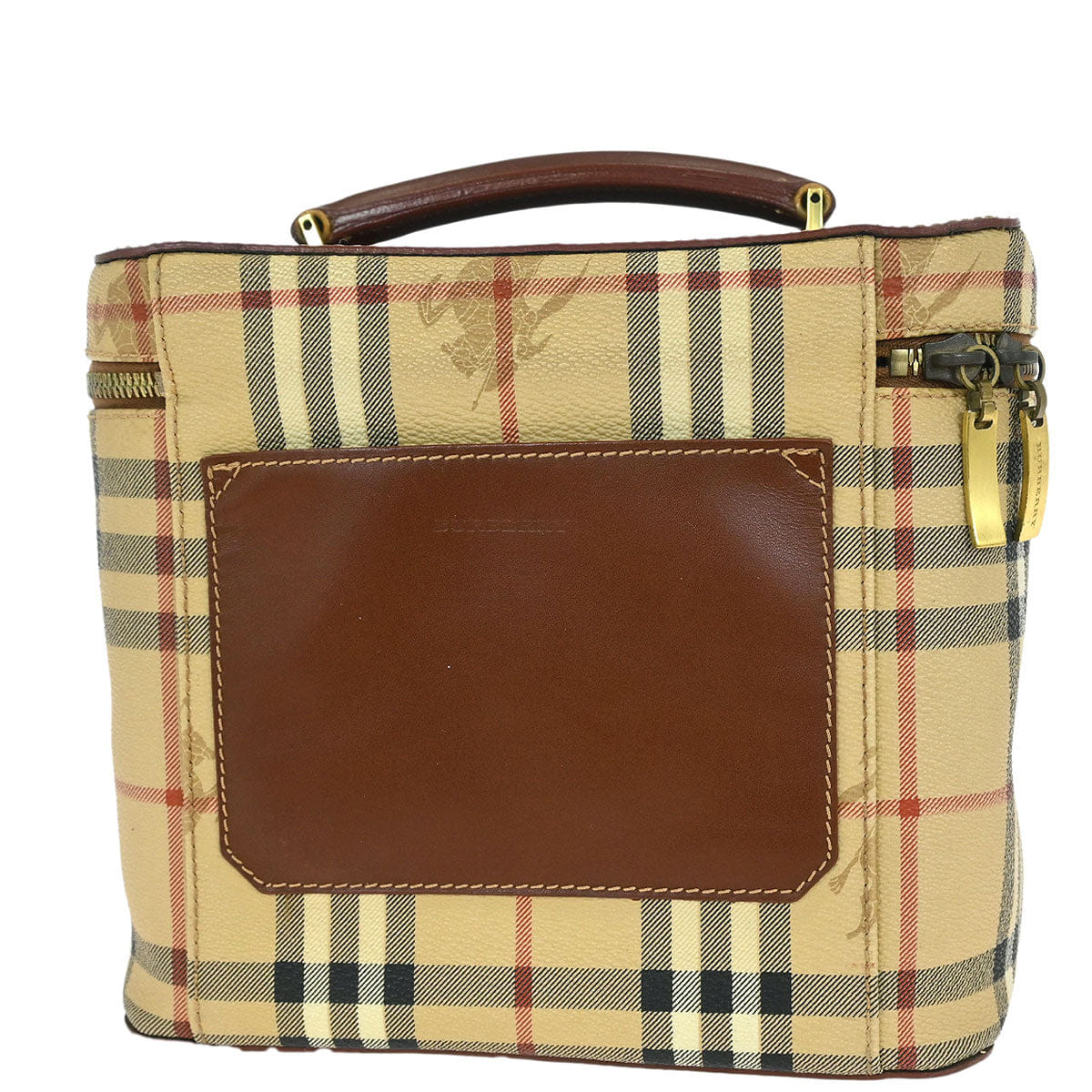 Burberry Beige Brown House Check Vanity Handbag