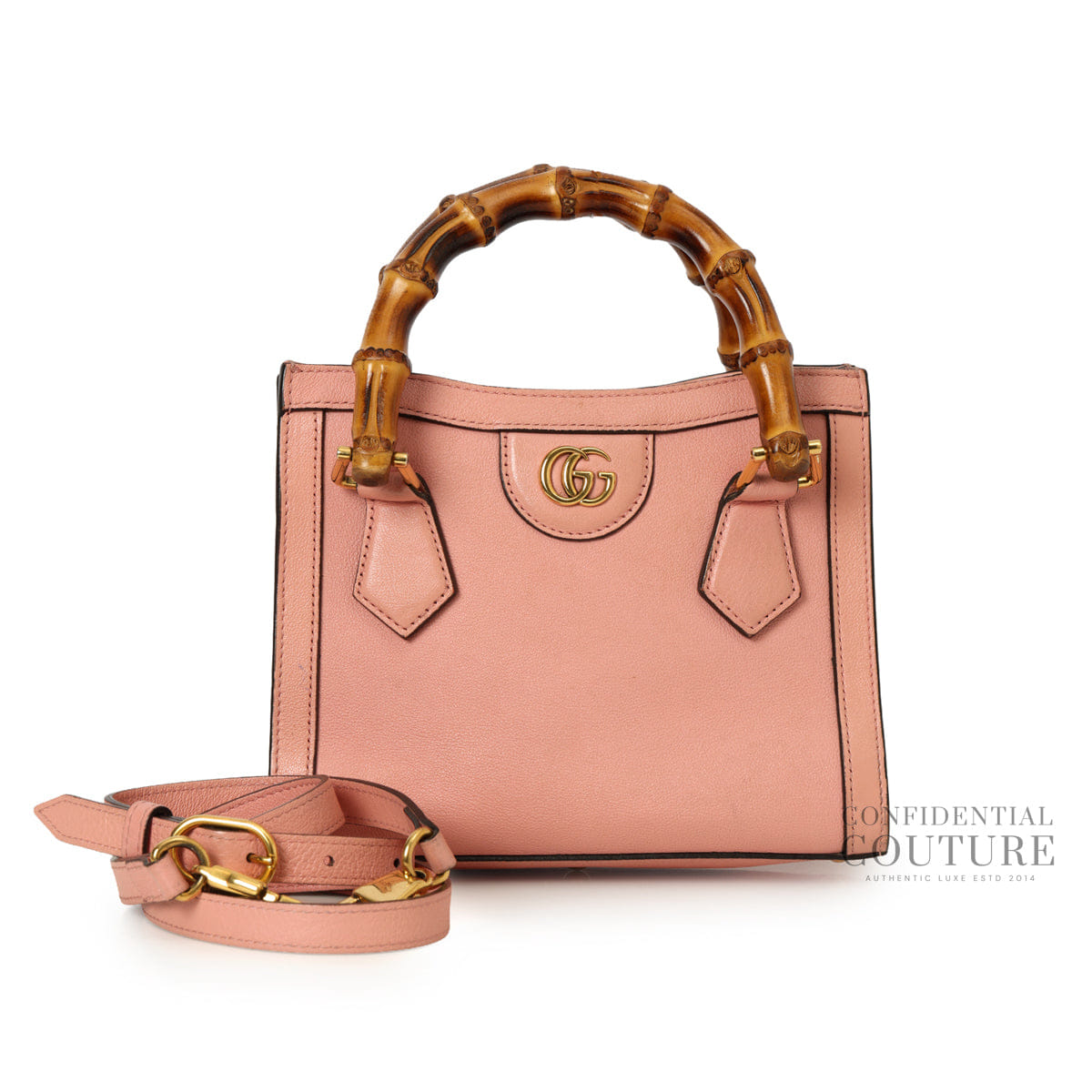 Gucci Diana Tote Light Pink Leather Top Handle Bag