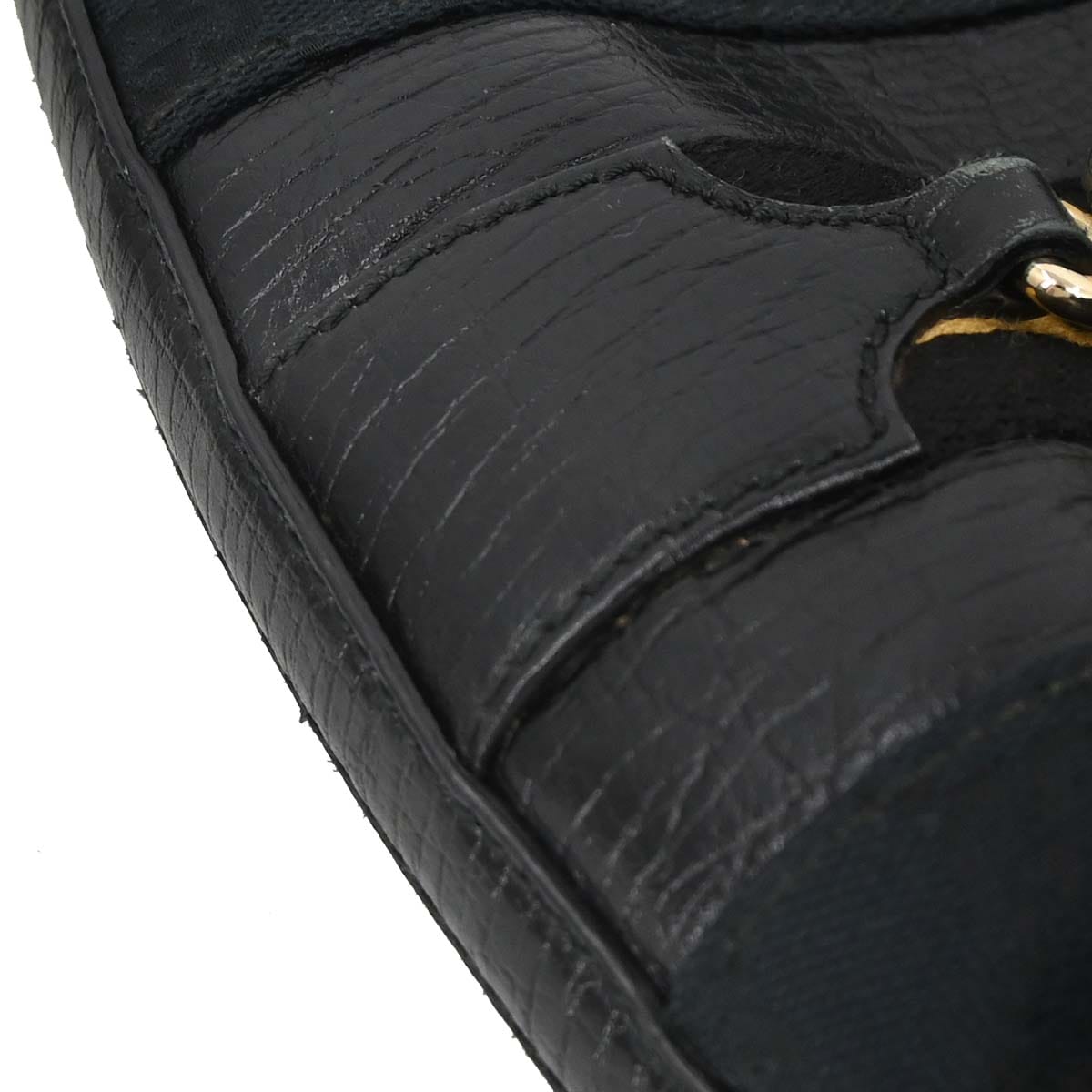 Gucci Black Canvas Horsebit GG Tote Handbag