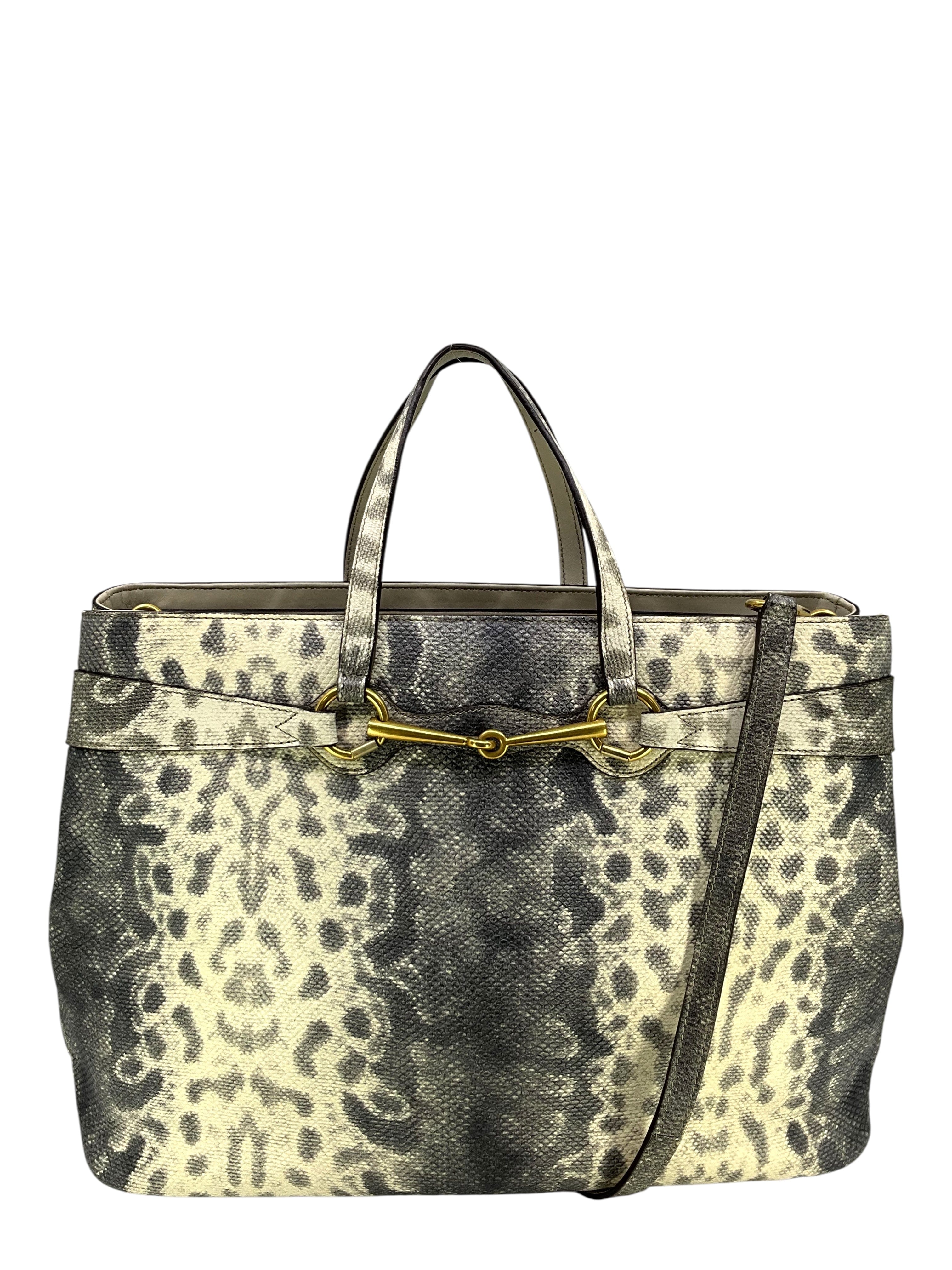 Gucci Bright Bit Animalier Lizard Print Large Tote